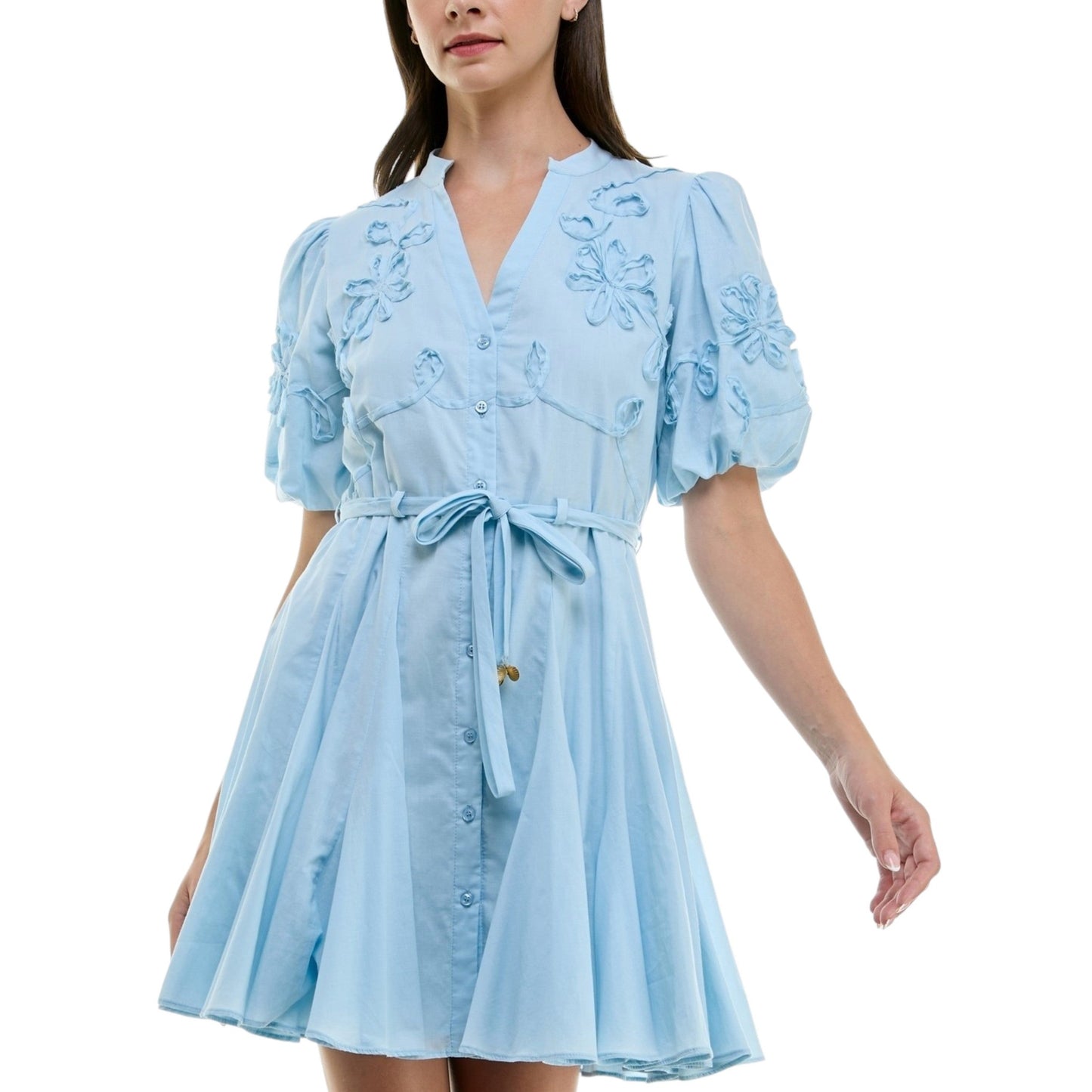 Women's Textured Dress,Light Blue