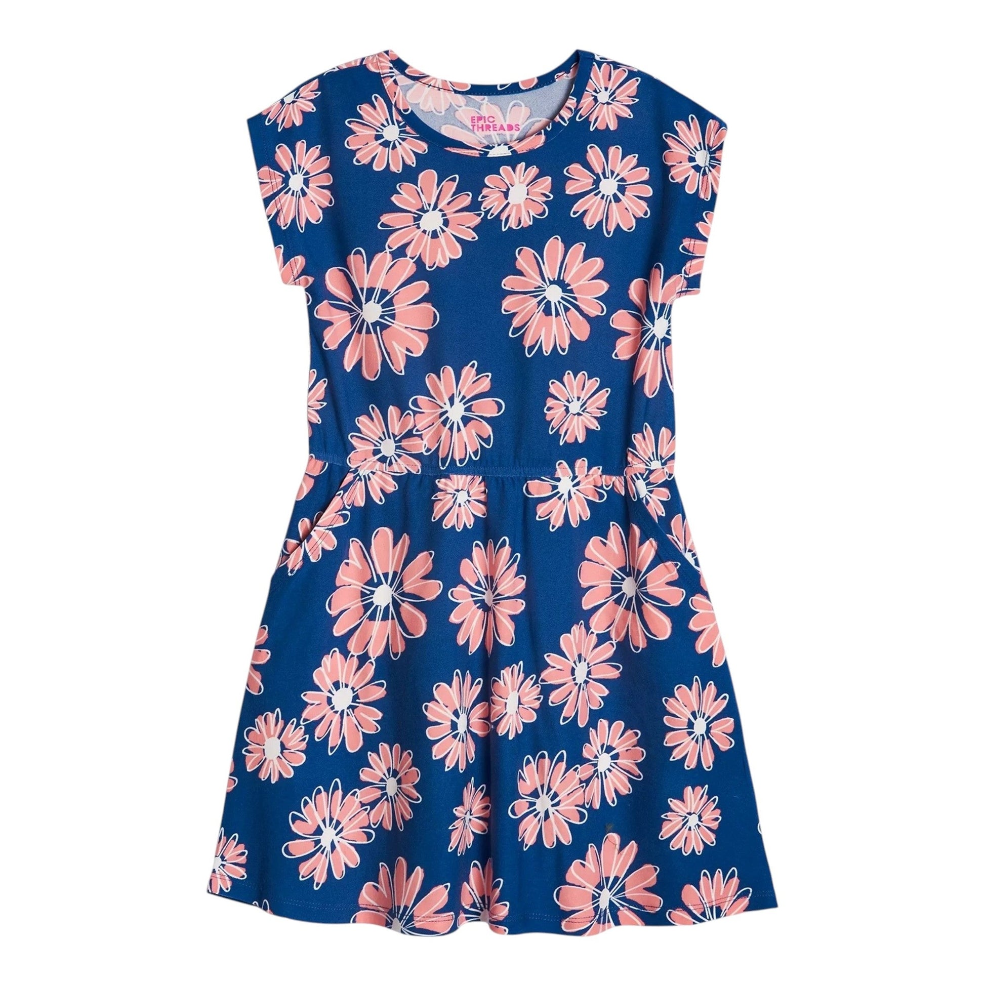 Kids Girl's Printed Dress,Navy