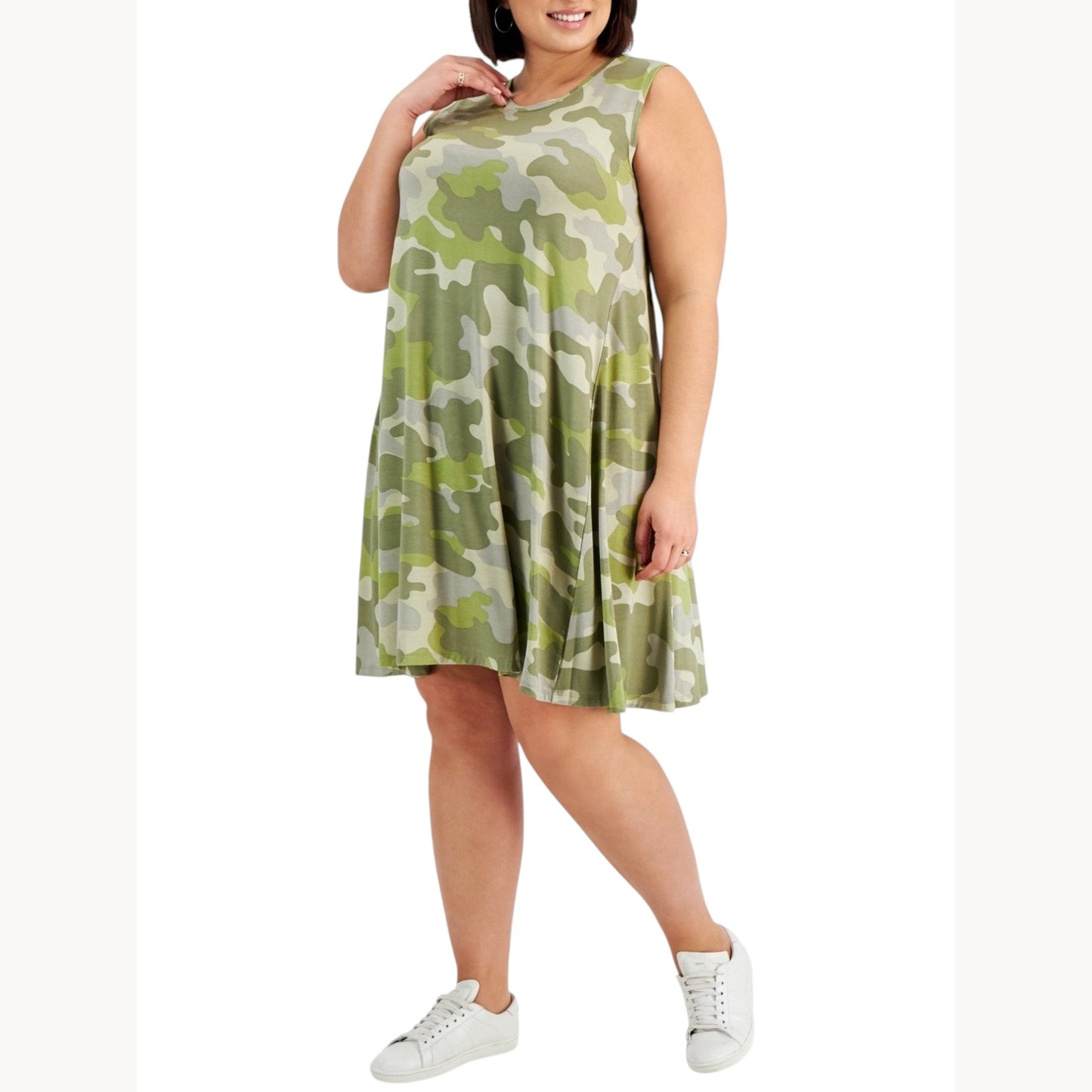Women's Printed Dress,Olive