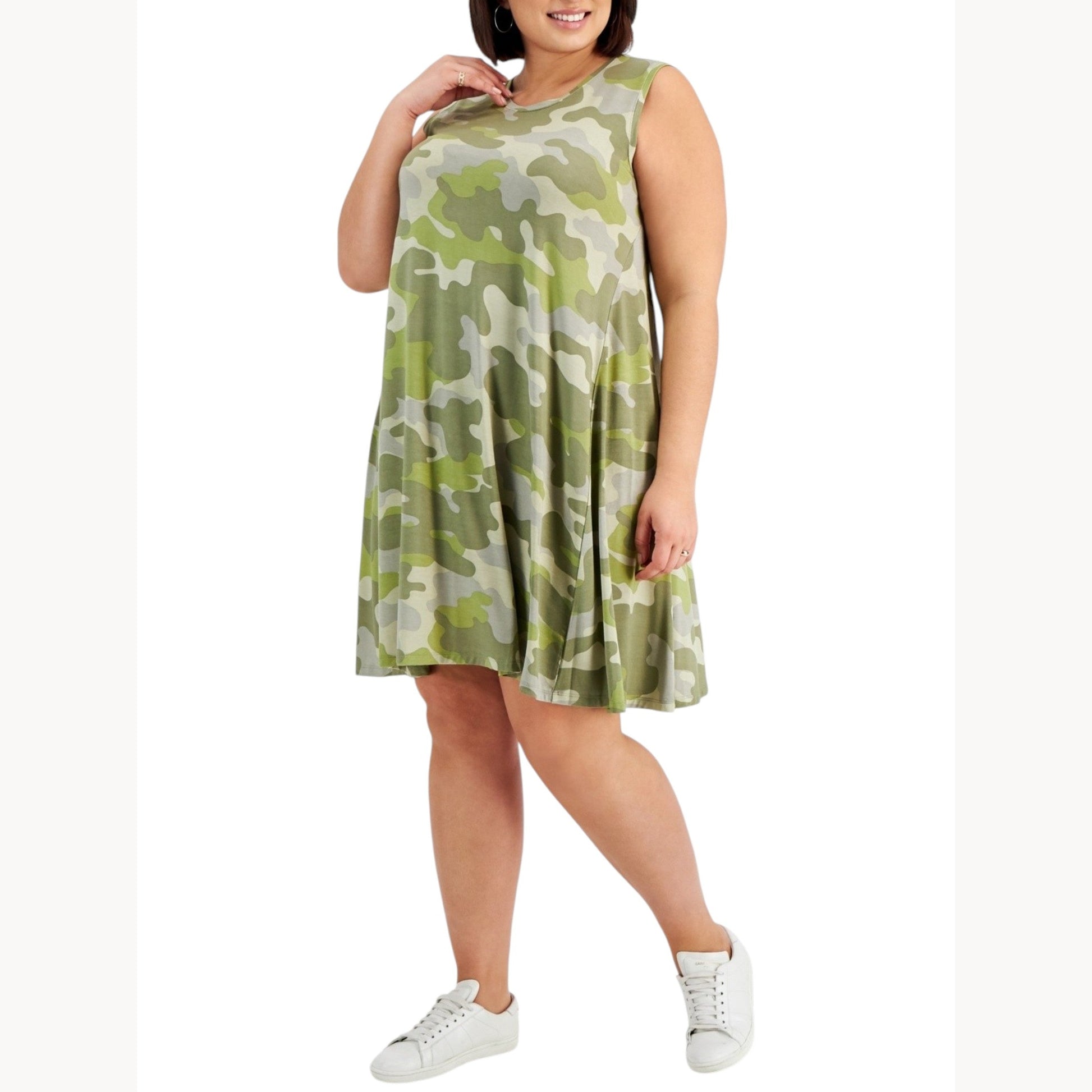 Women's Printed Dress,Olive