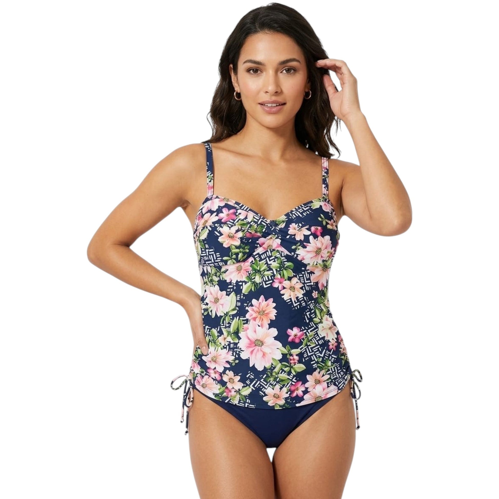 Women's Floral Printed Tankini Top,Multi