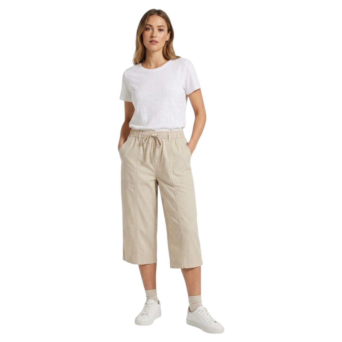 Women's Plain Long Pant,Beige