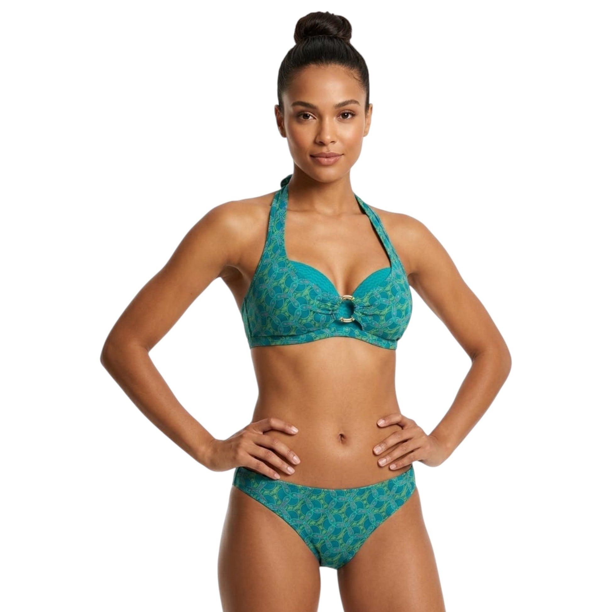 Women's Printed One Pieces Bikini Top,Turquoise
