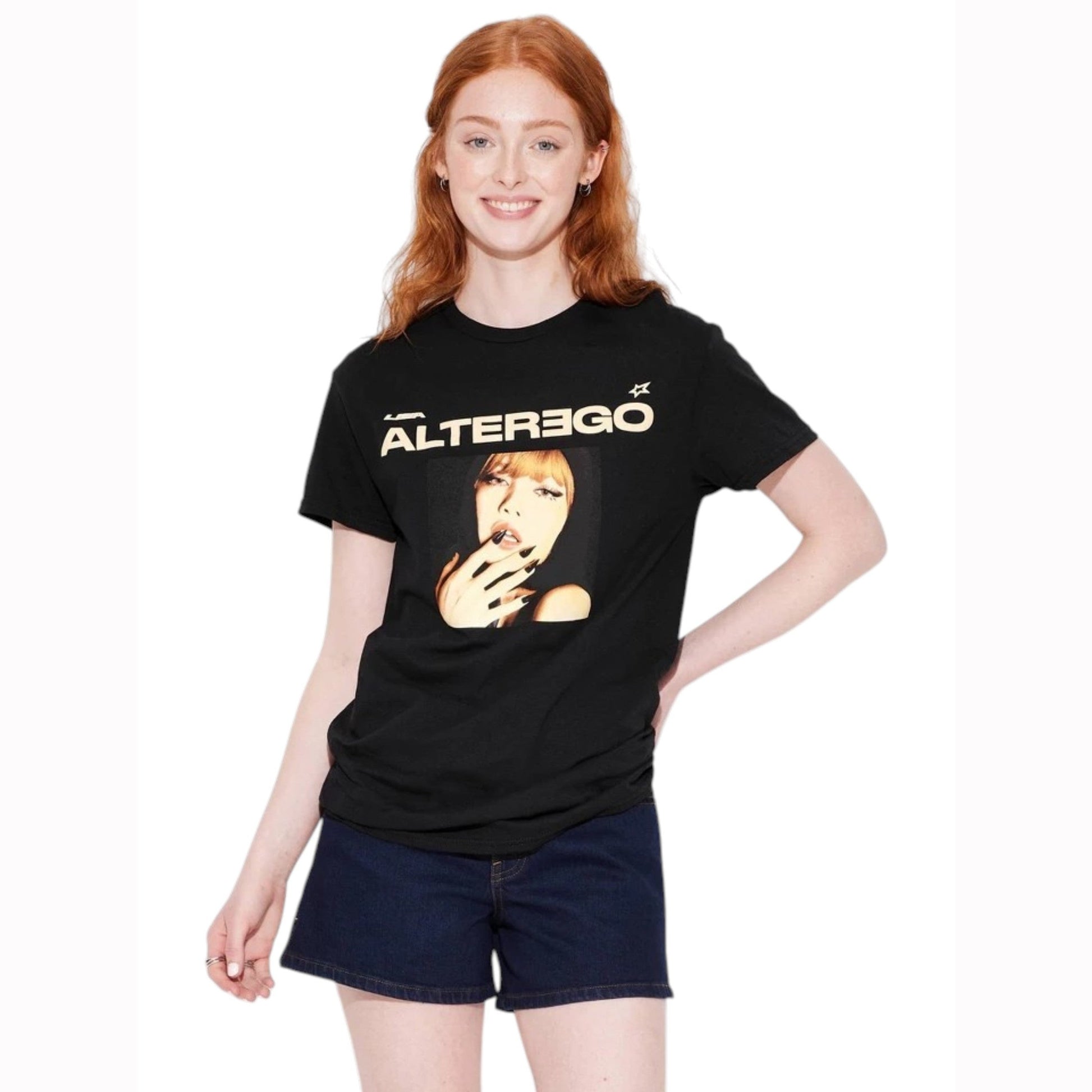 Women's Printed Top,Black