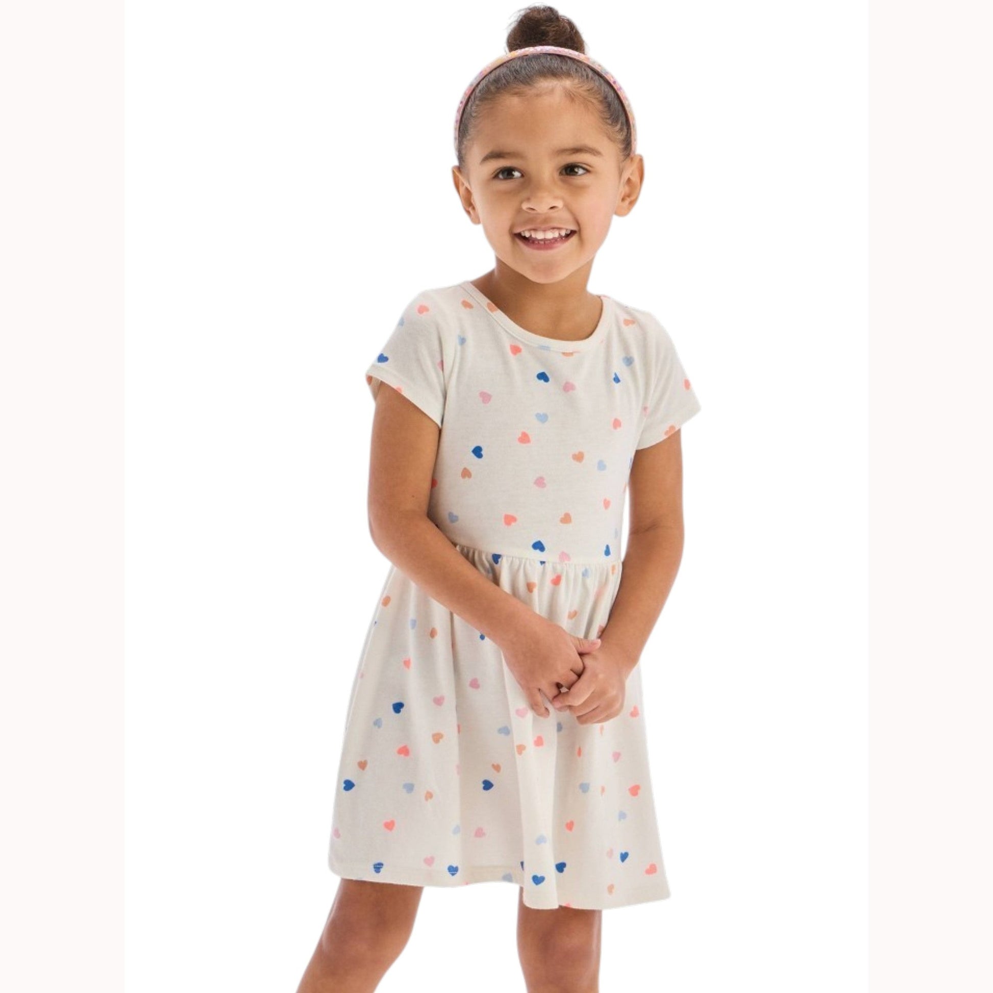 Kids Girl's Printed Dress,White