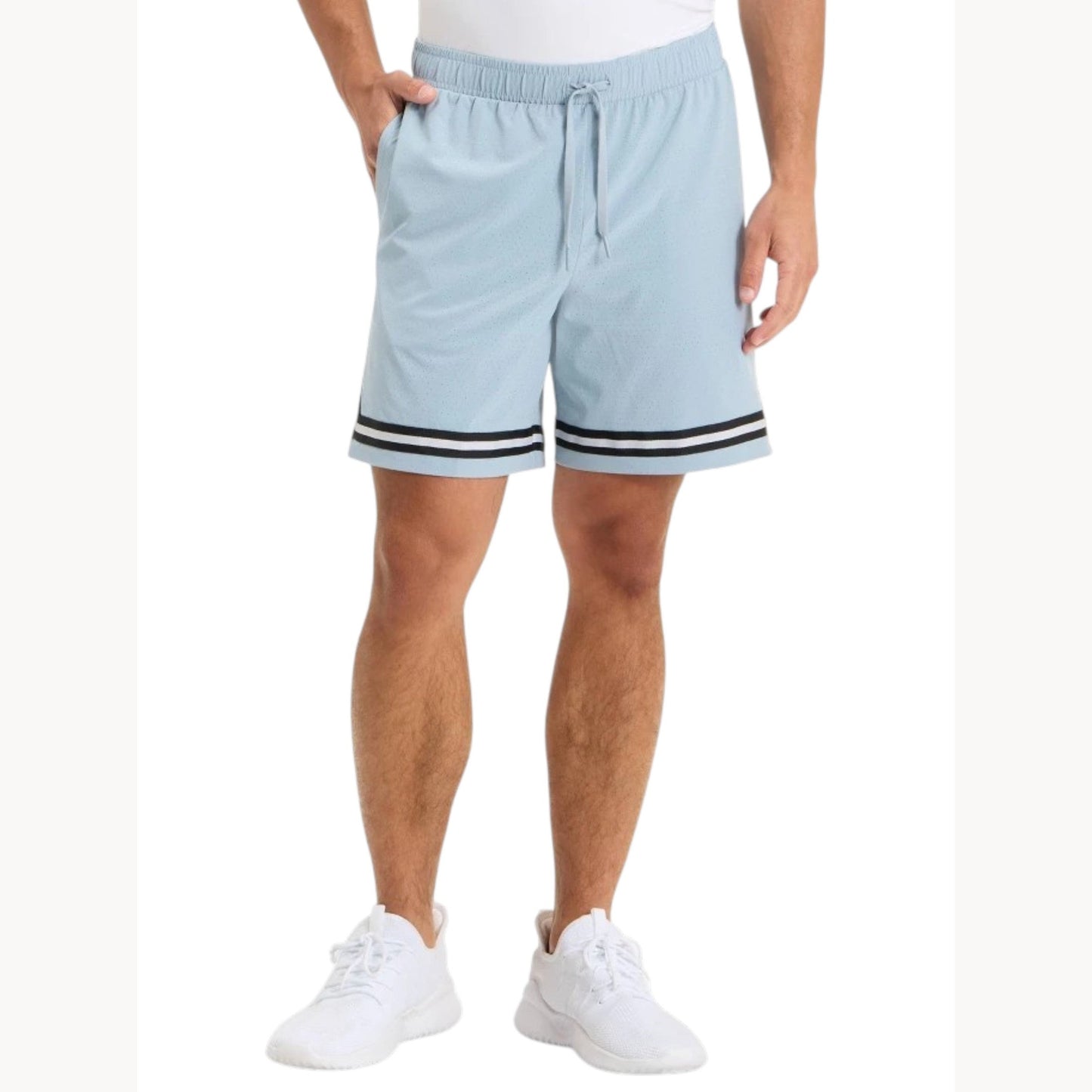 Men's Striped Sport Short,Dusty Blue