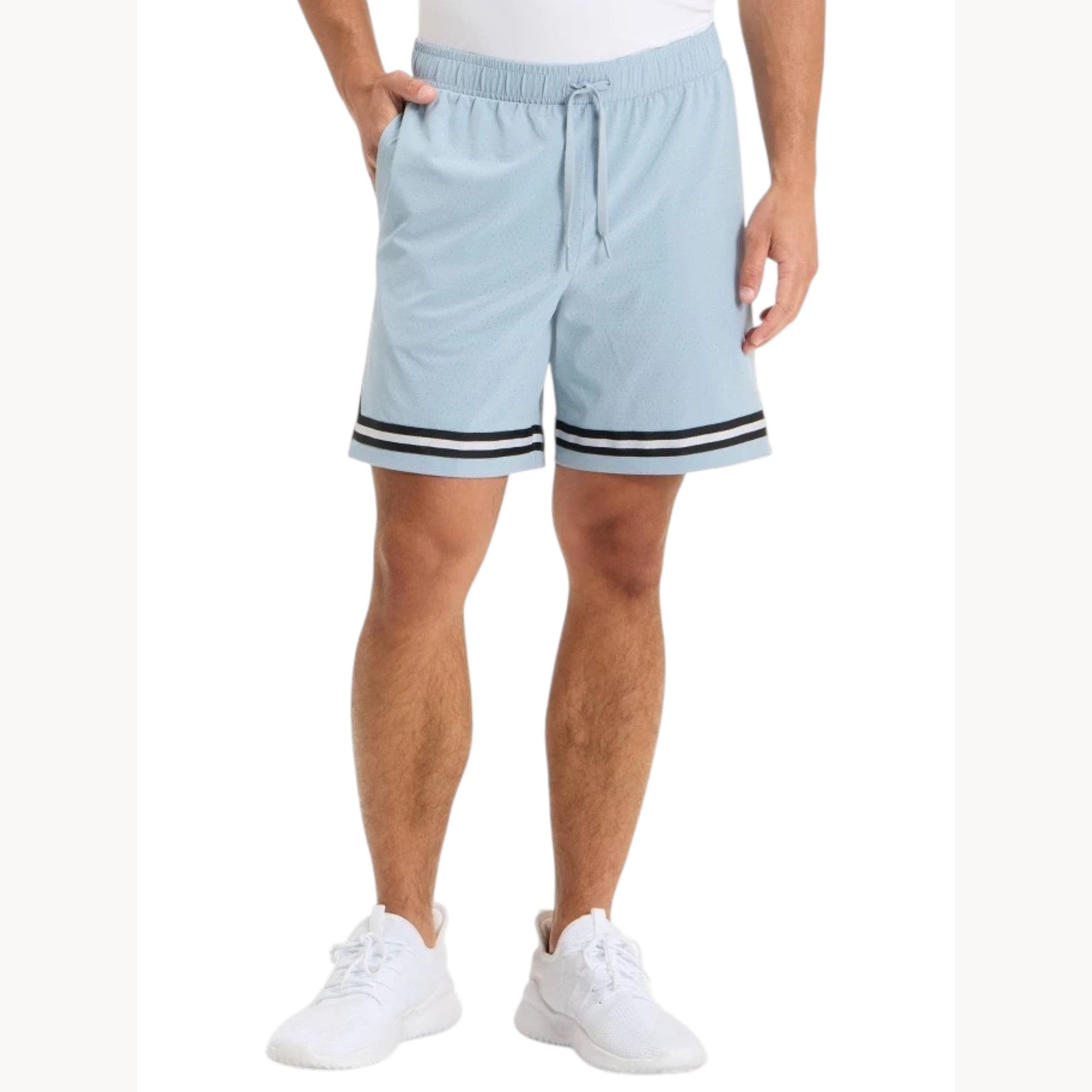 Men's Striped Sport Short,Dusty Blue