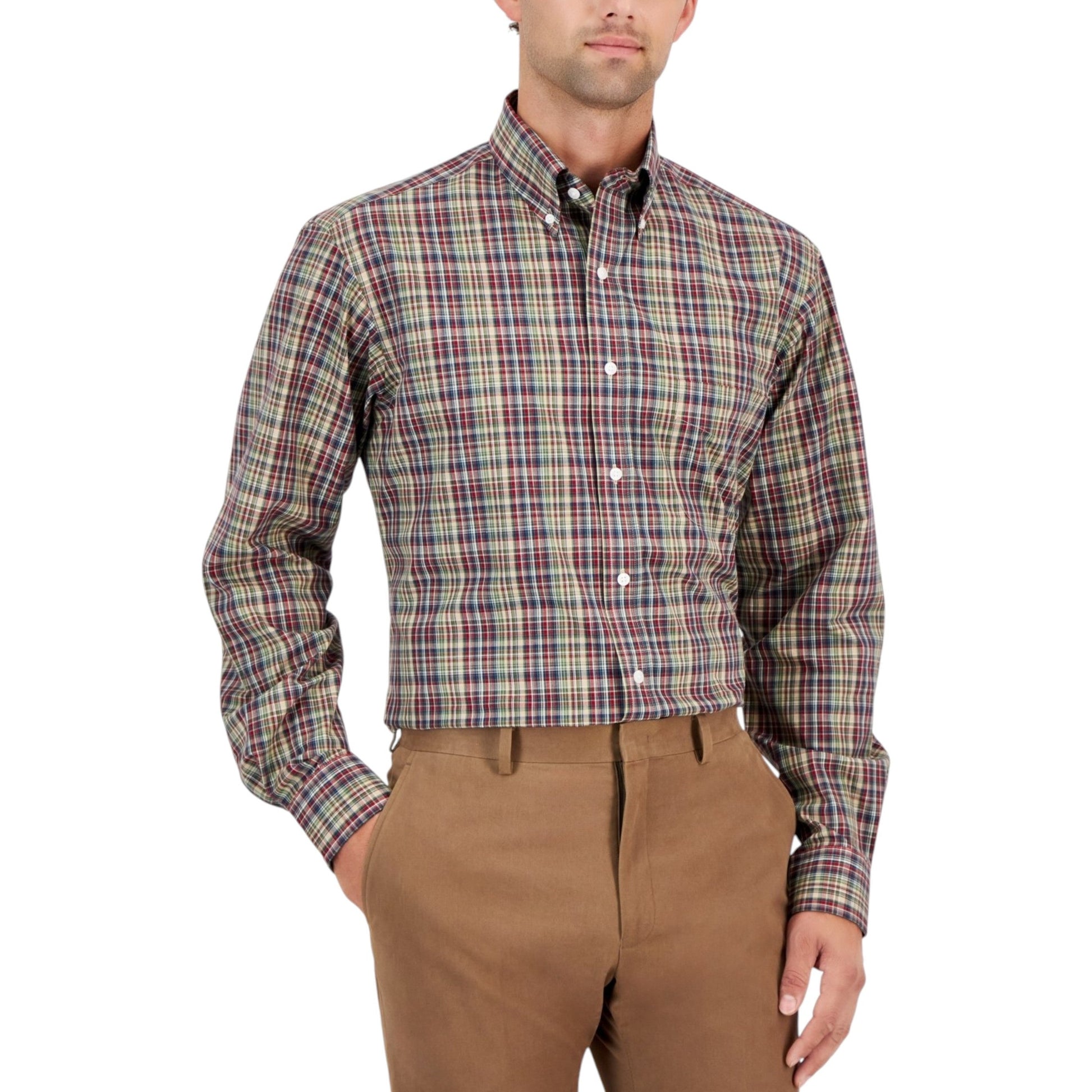 Men's Plaid Dress Shirt,Multi