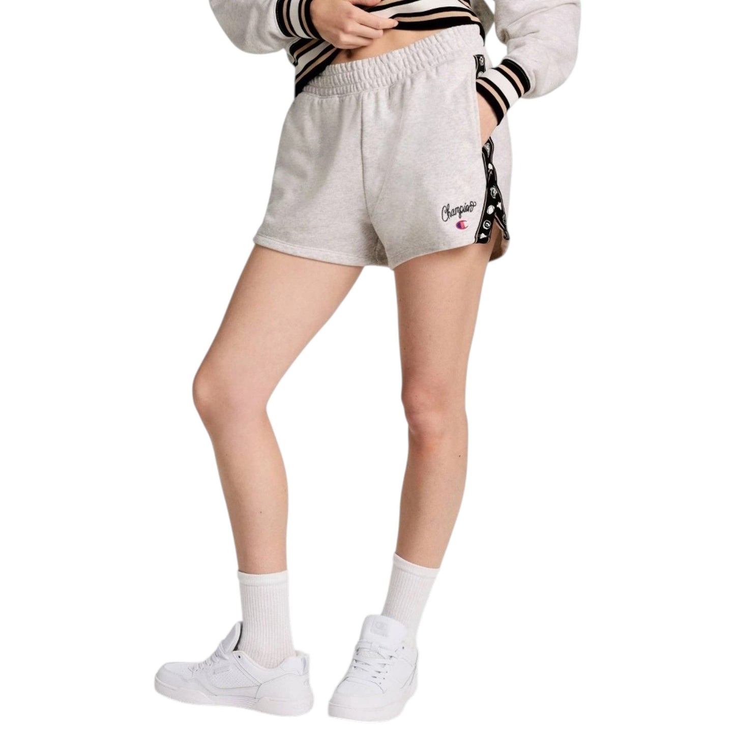 Women's Brand Logo Printed Short,Light Grey