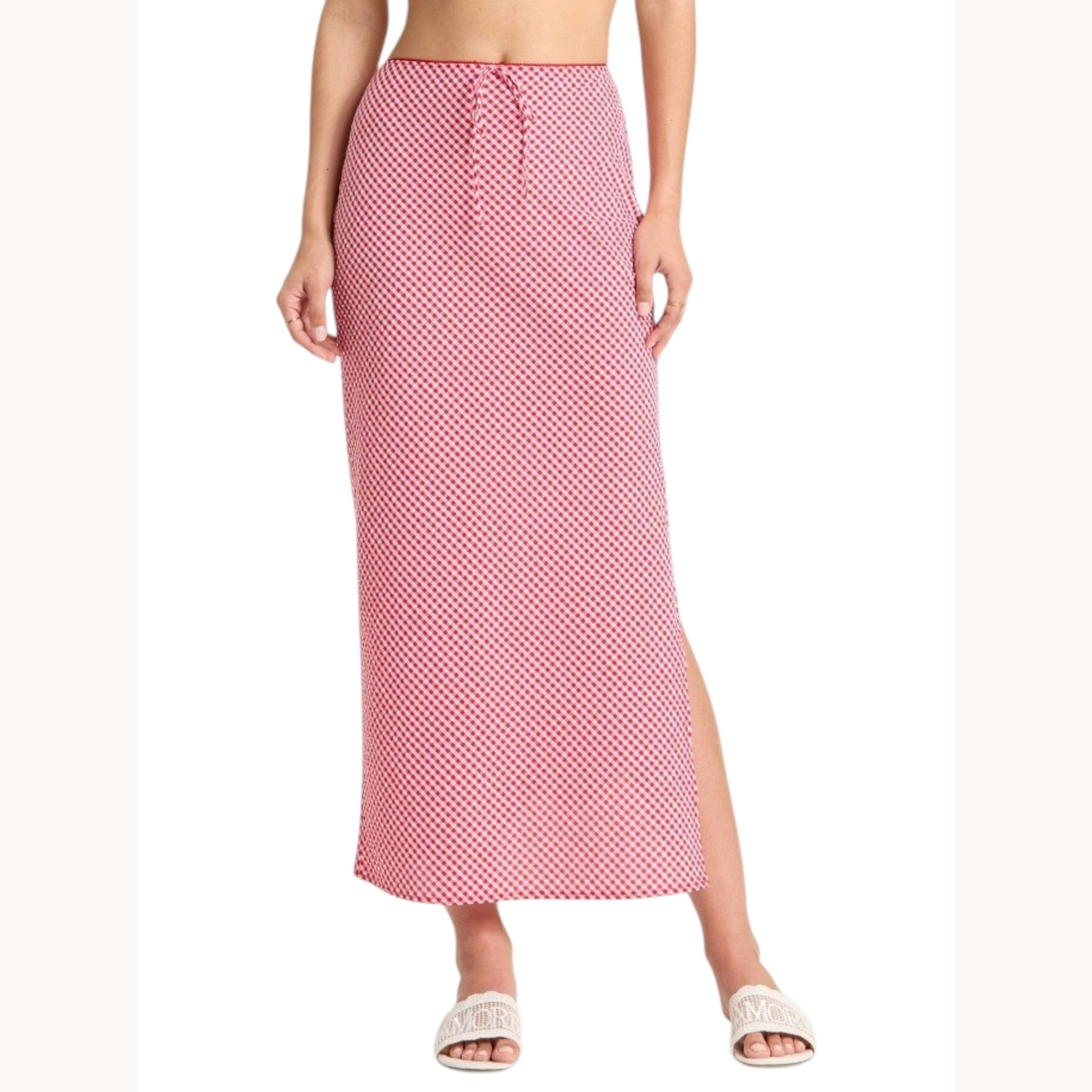 Women's Plaid Skirt,Red/White