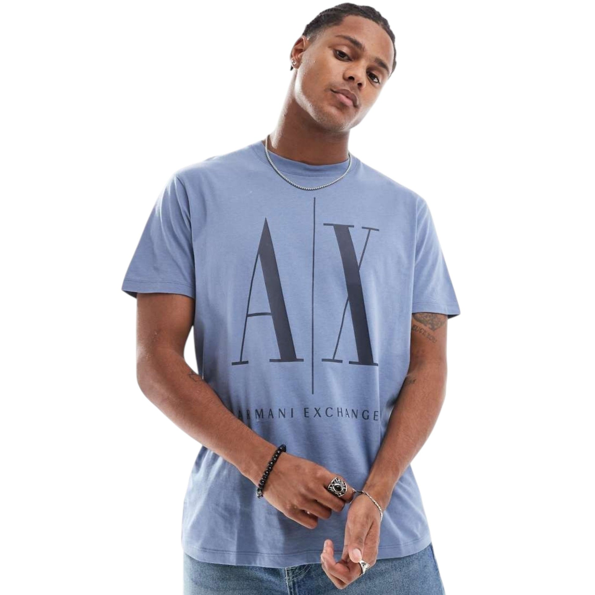 Men's Brand Logo Printed Top,Dusty Blue