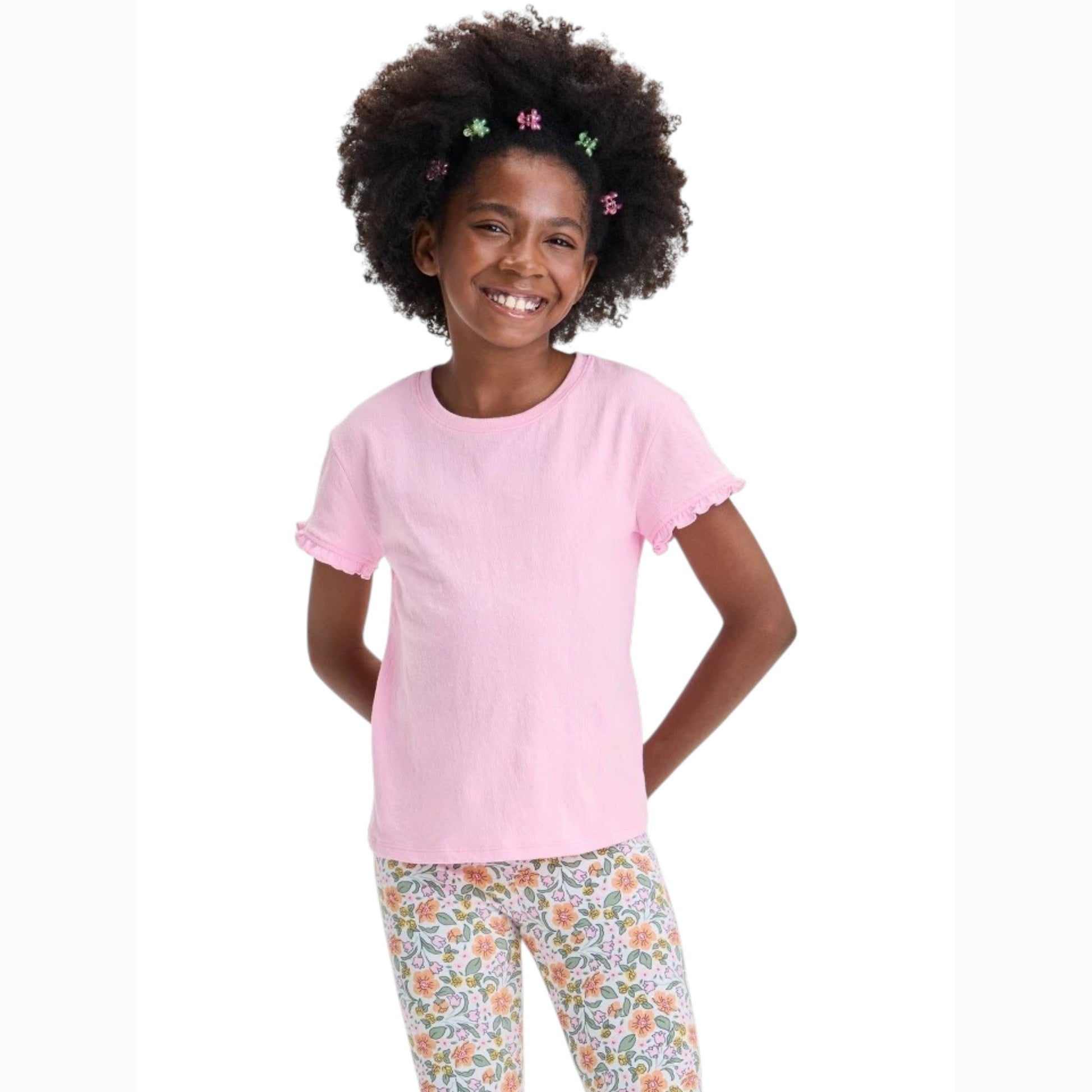 Kids Girl's Plain Solid Top,Pink
