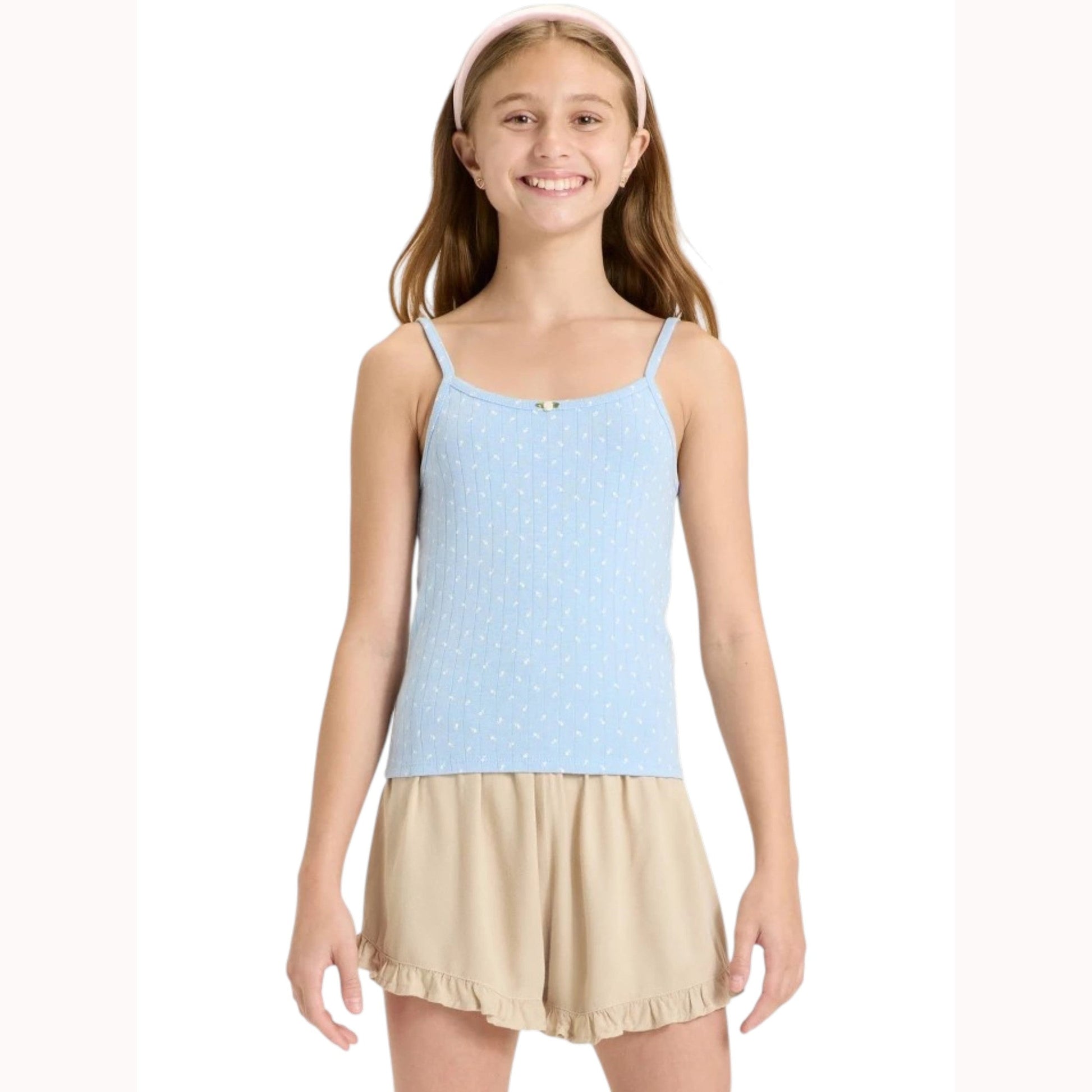 Kids Girl's Floral Printed Sleepwear Top,Light Blue