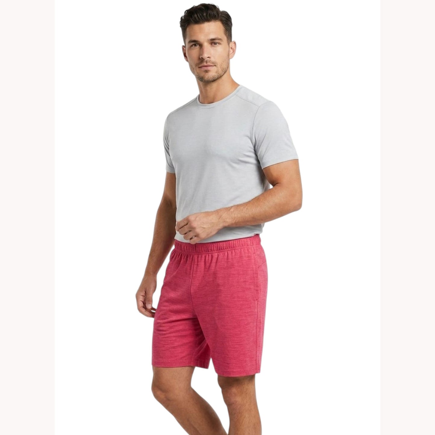 Men's Heather Short,Red Coral