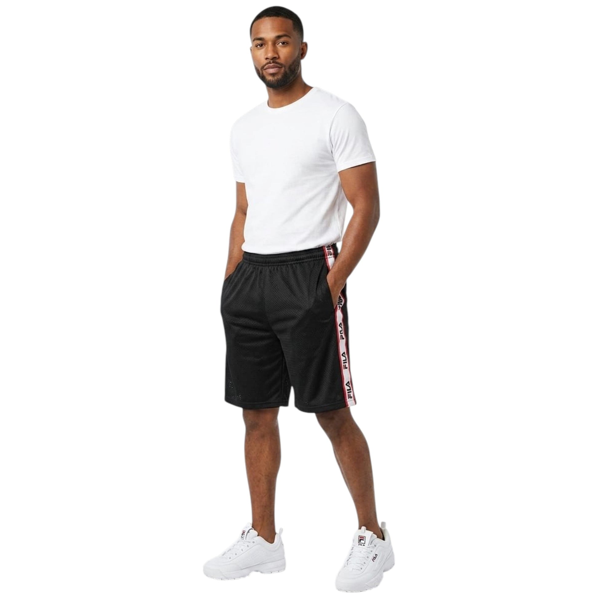Men's Colorblocked Textured Short,Black