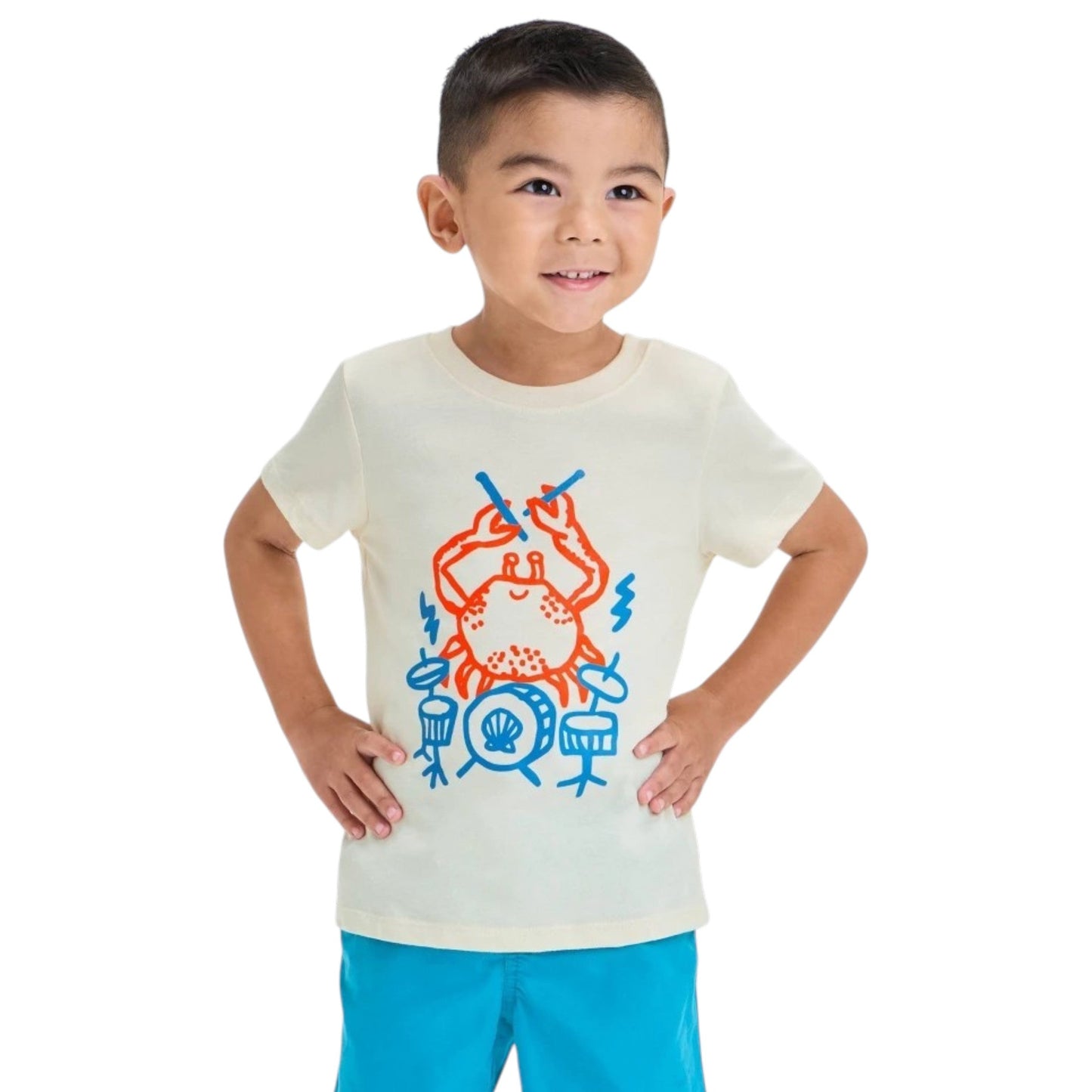Kids Graphic Printed Top,Beige