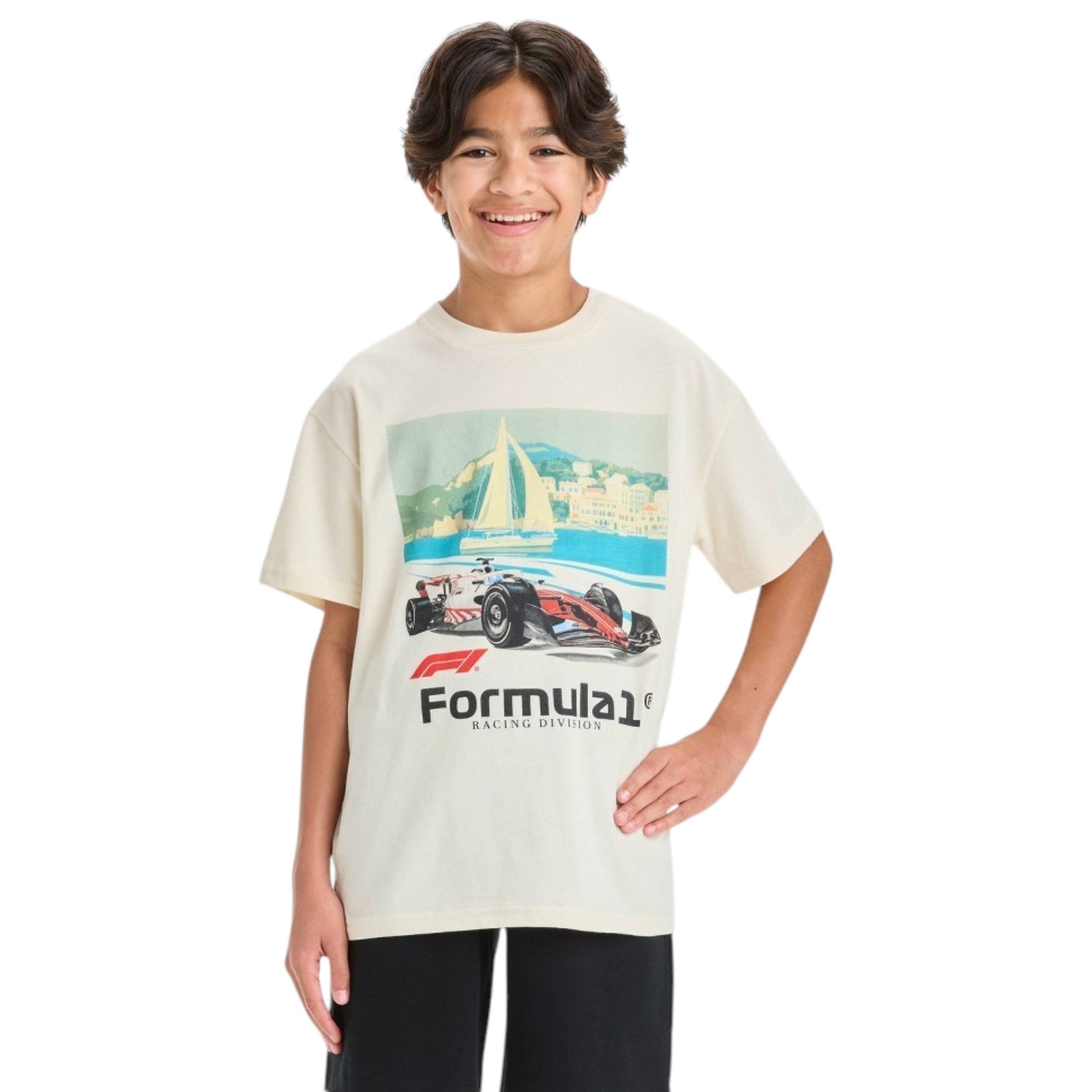 Kids Boy's Printed Top,Beige