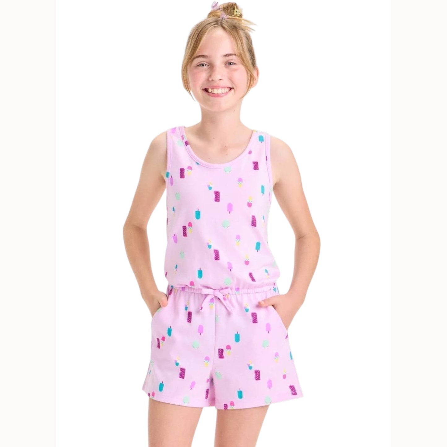 Kids Girl's Printed Jumpsuit,Light Purple