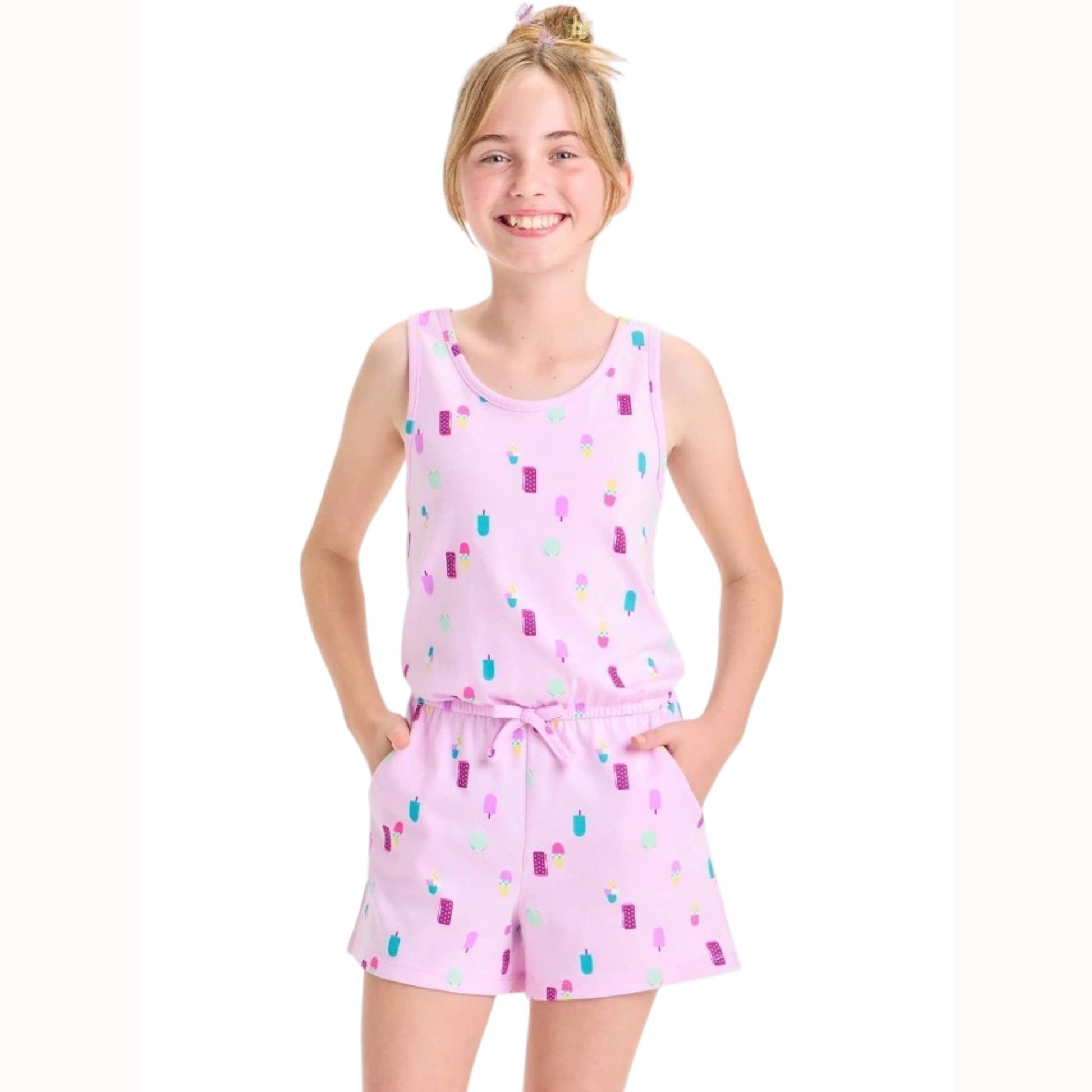 Kids Girl's Printed Jumpsuit,Light Purple