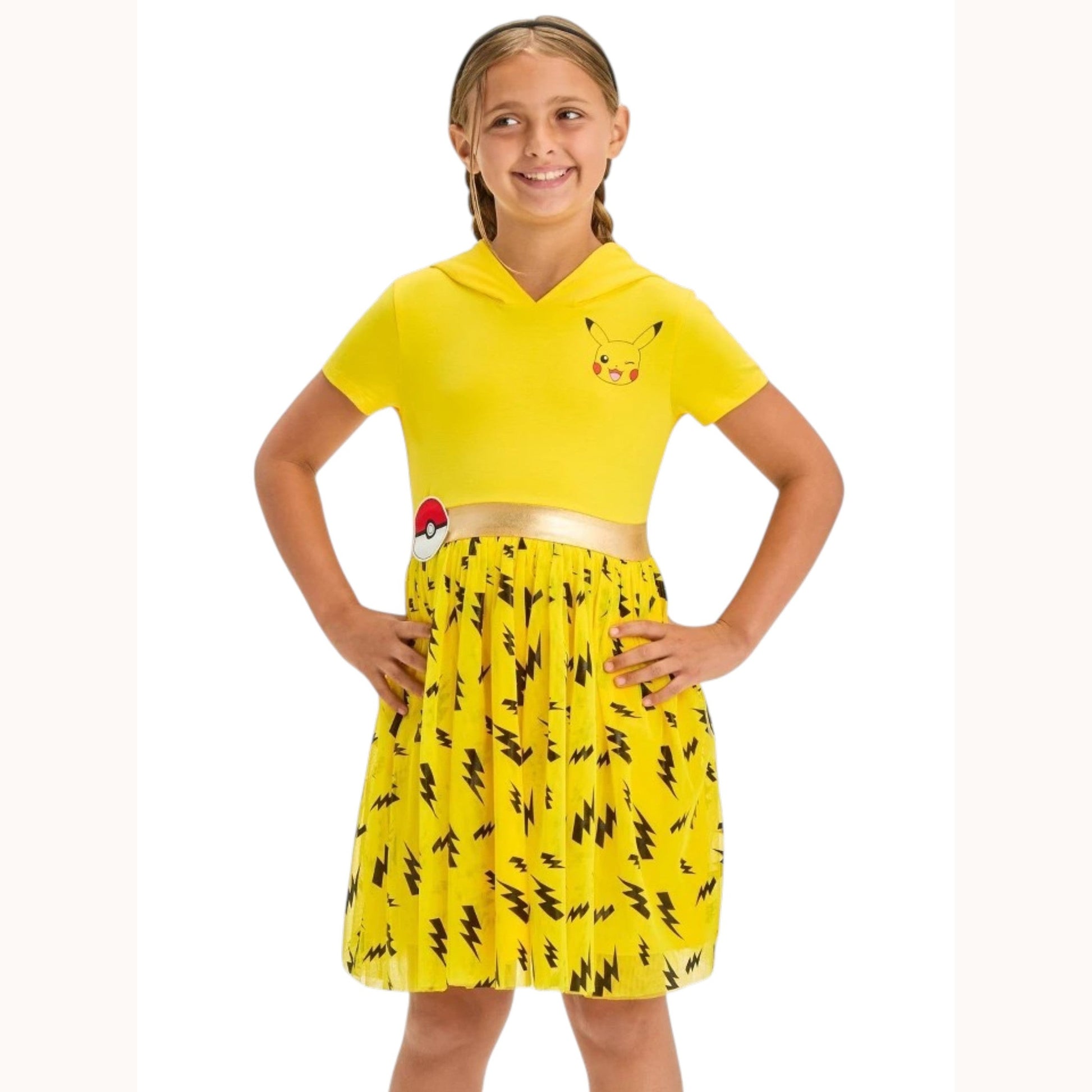 Kids Girl's Printed Dress,Yellow