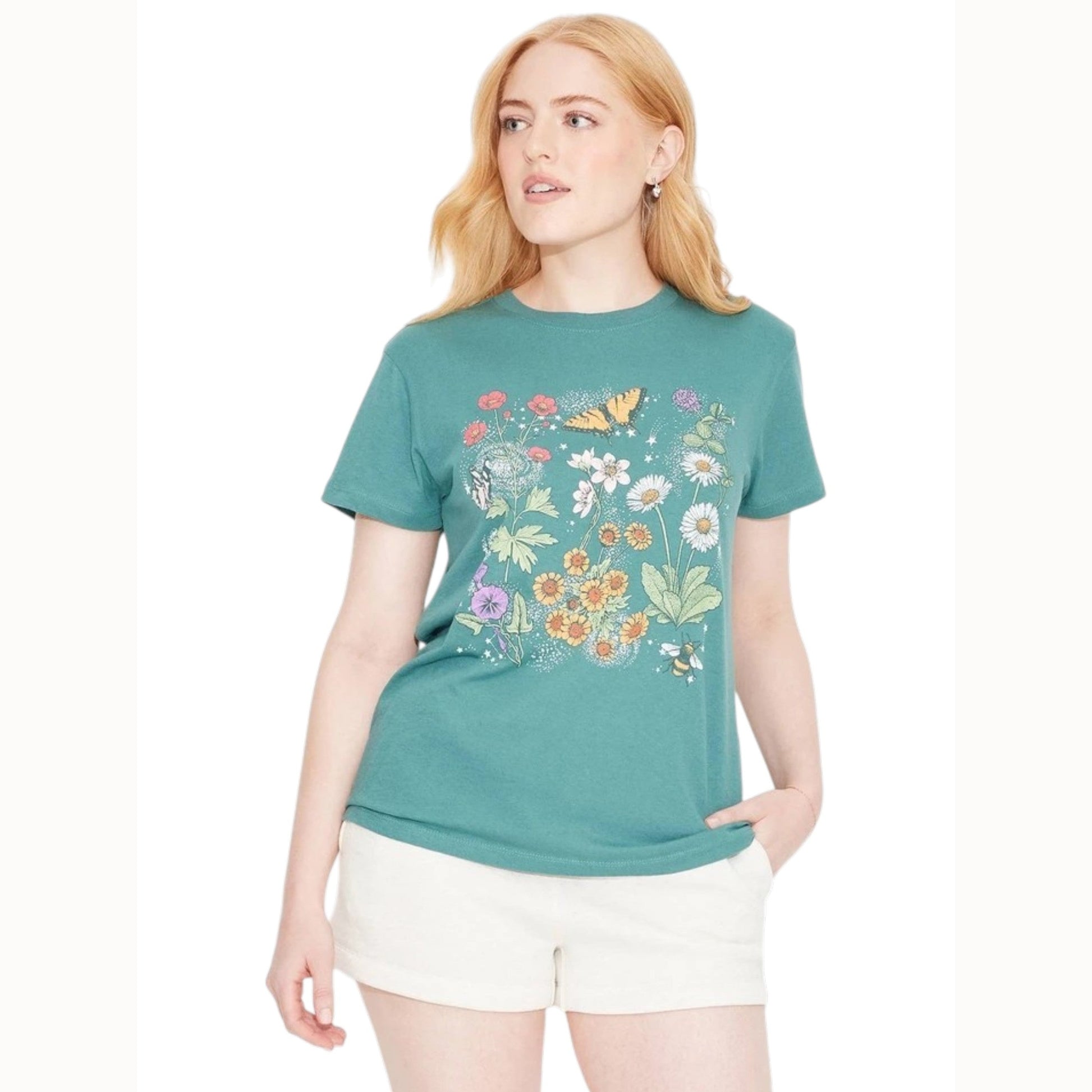 Women's Floral Printd Top,Dark Green