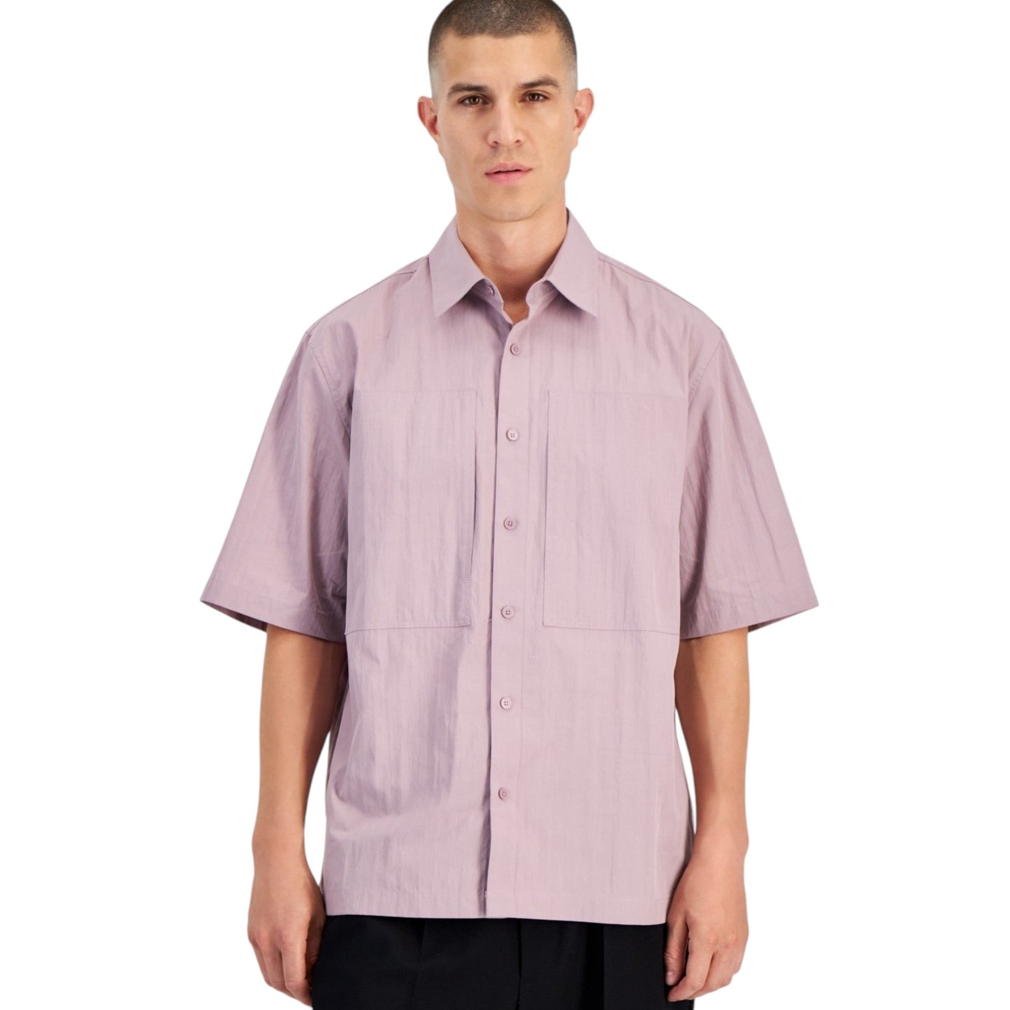 Men's Plain Solid Dress Shirt,Light Purple