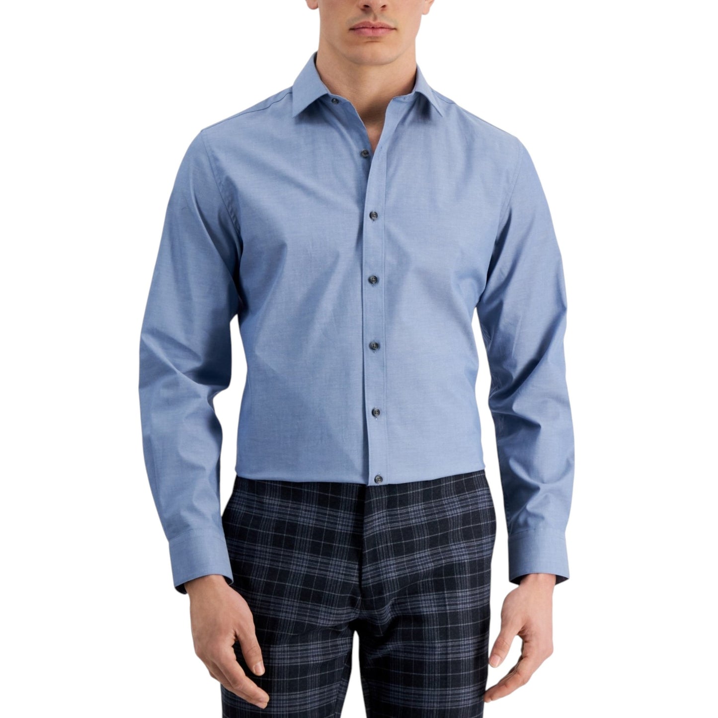 Men's Plain Solid Dress Shirt,Dusty Blue