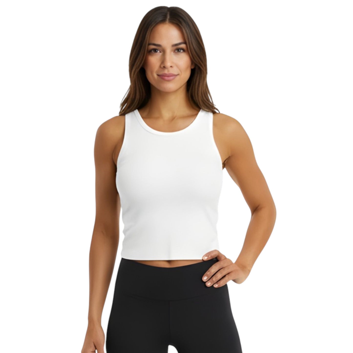 Women's Ribbed Crop Top,White