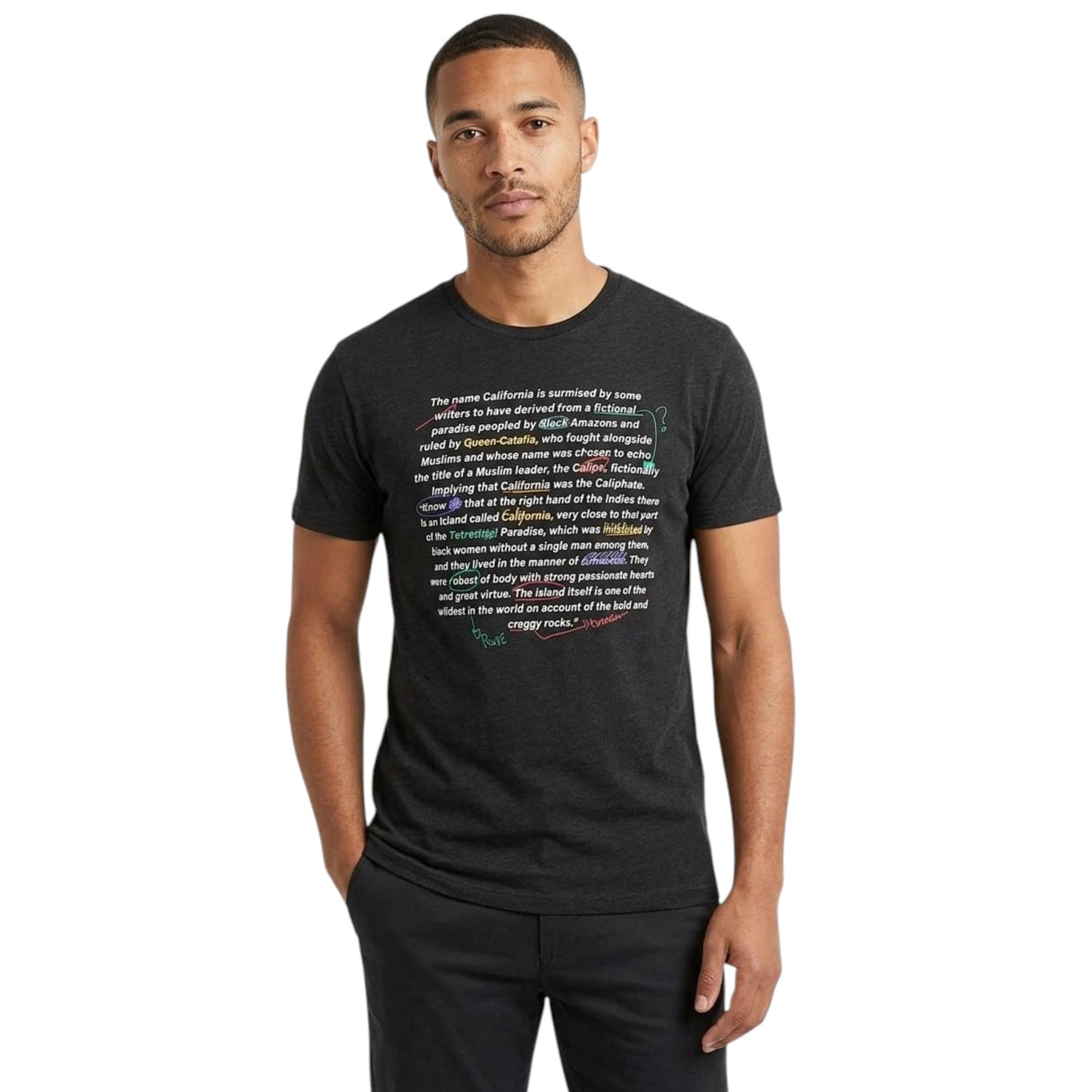 Men's Printed Top,Black