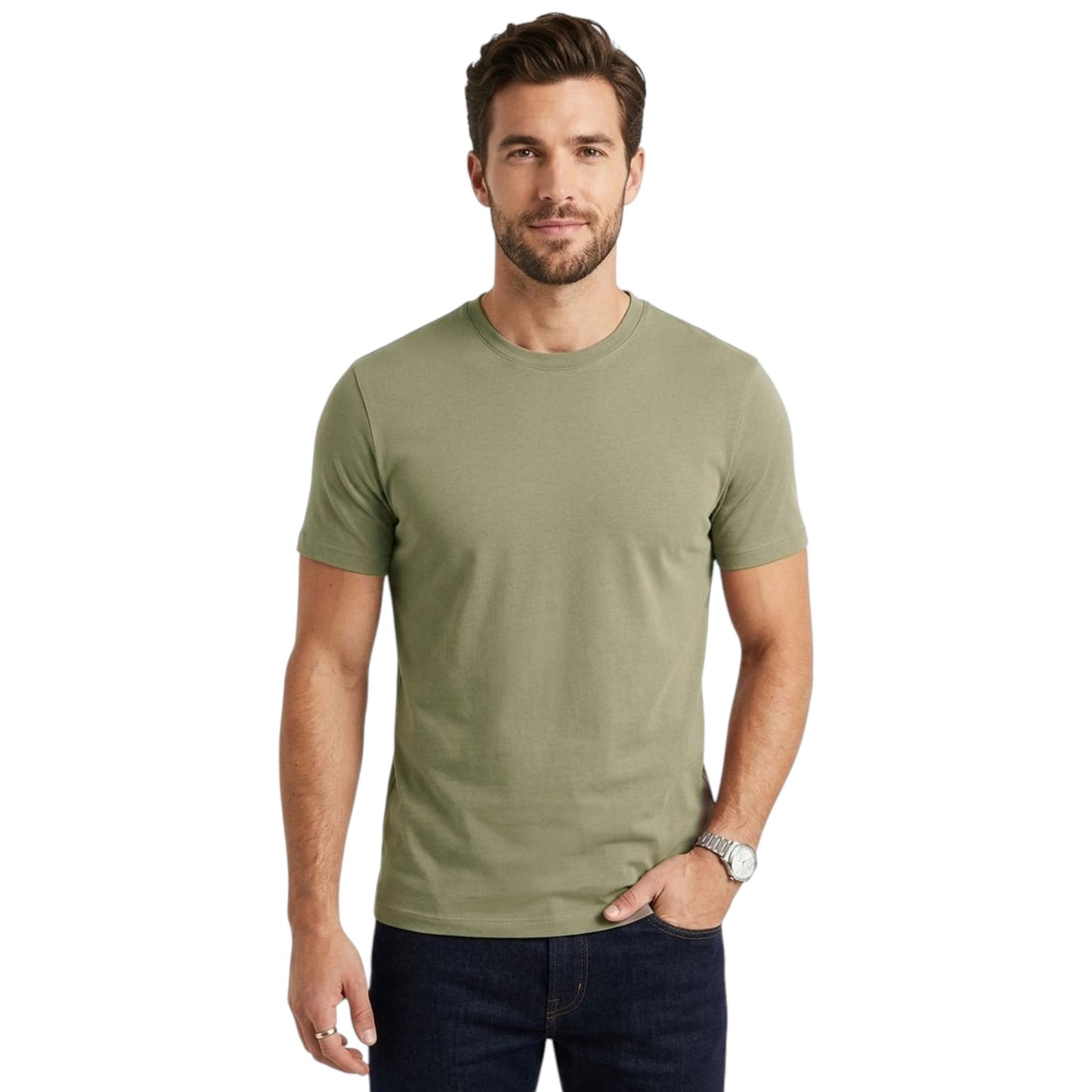 Men's Plain  Top,Dusty Olive