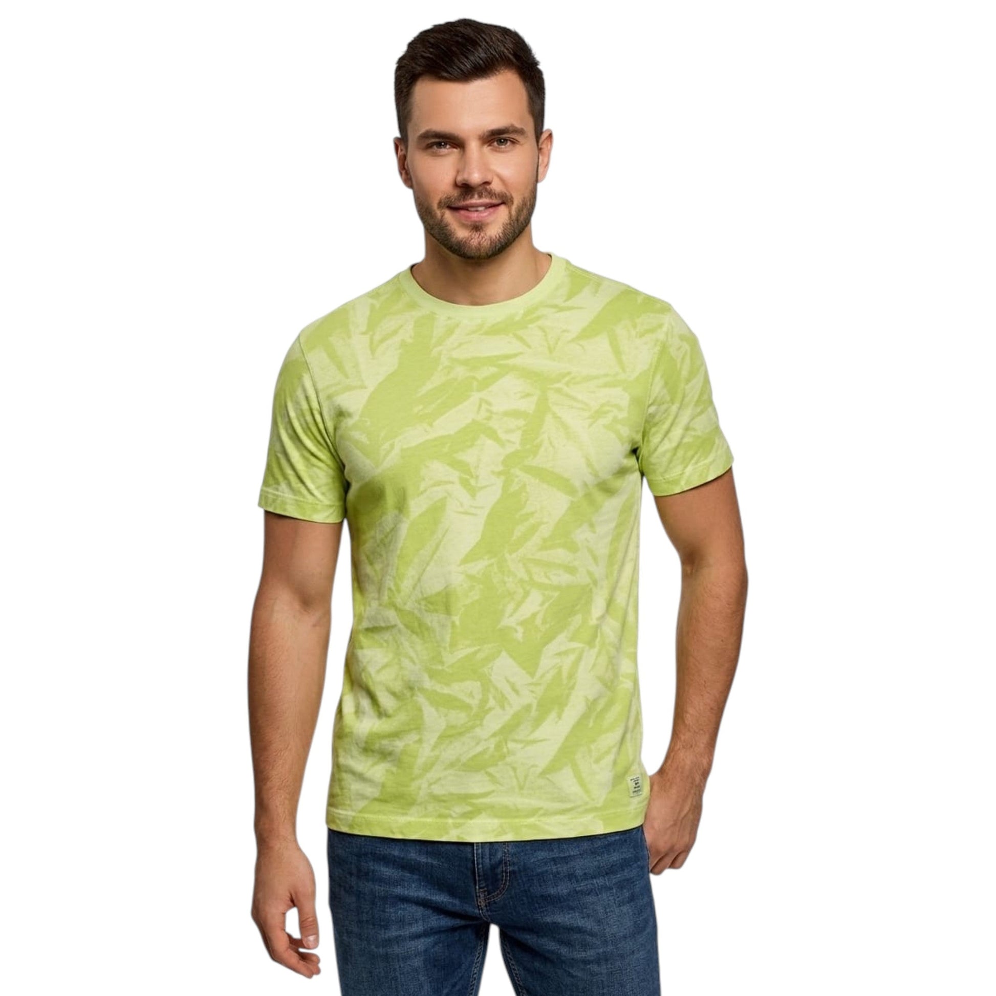 Men's Printed Top,Grass Green