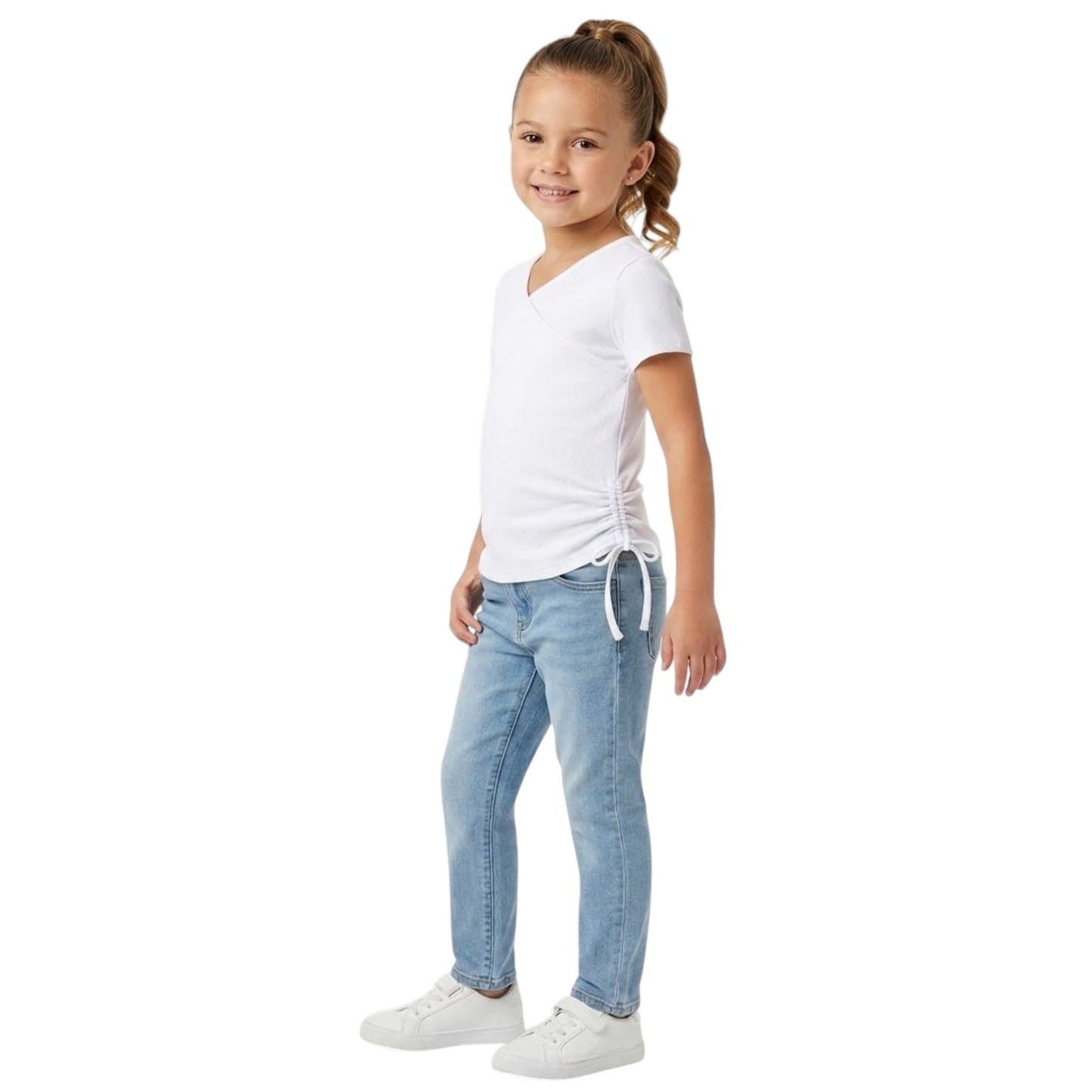 Kids Girl's Ribbed Top,White