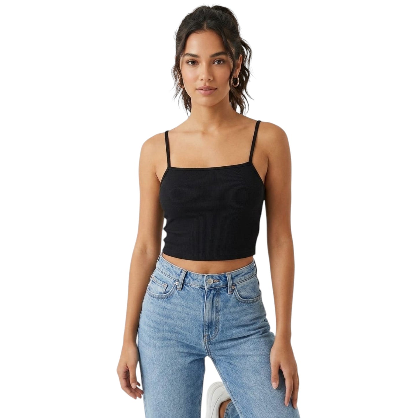Women's Ribbed Top,Black