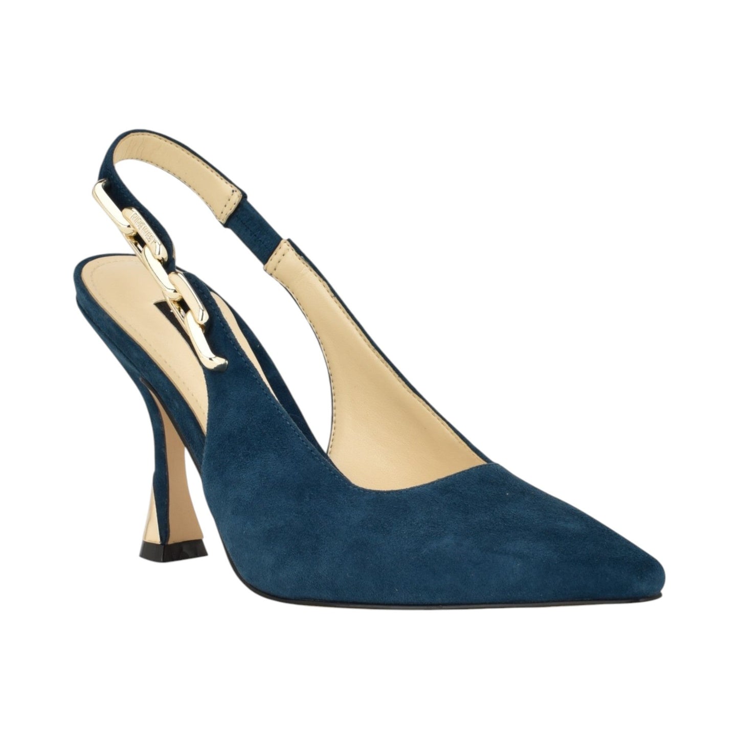 Women's Plain Heeled Shoes,Dark Blue