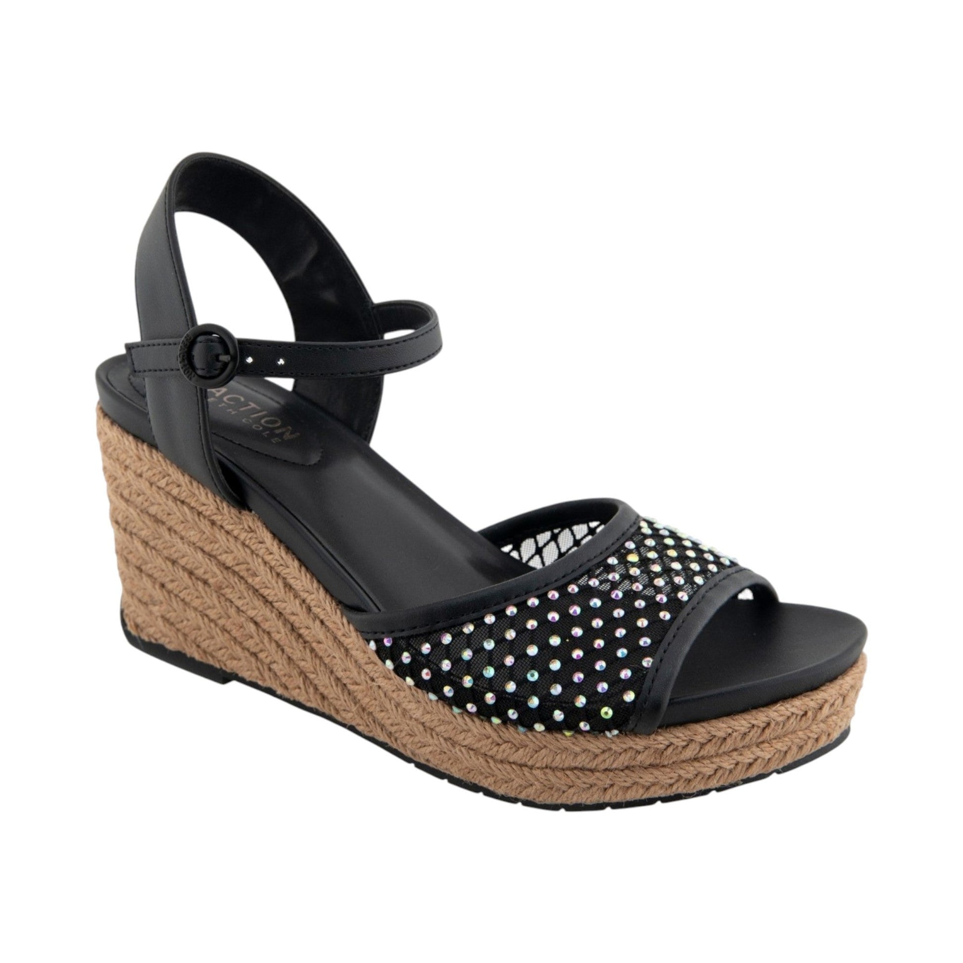 Women's Rhinestones Heeled Shoes,Black