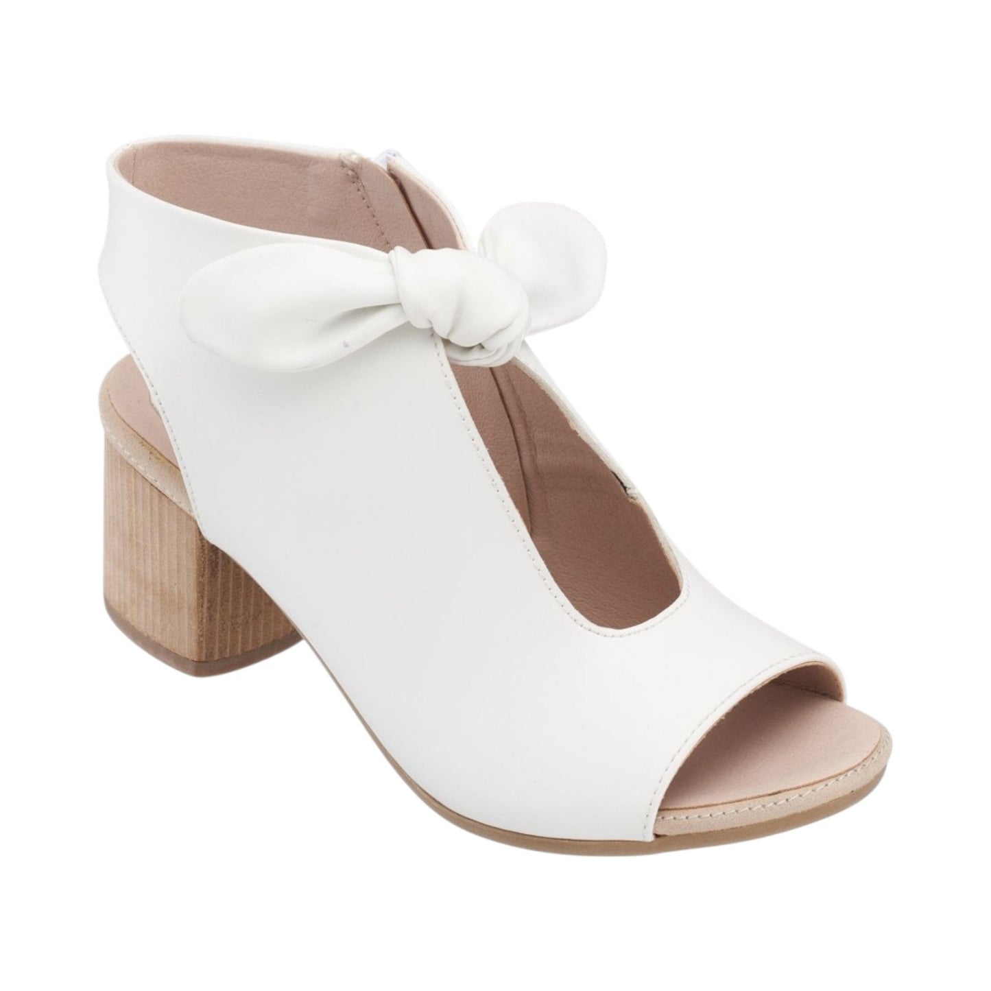 Women's Plain Heeled Shoes,White