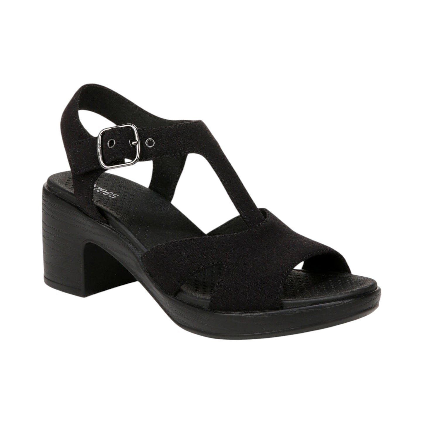 Women's Ribbed Sandals,Black