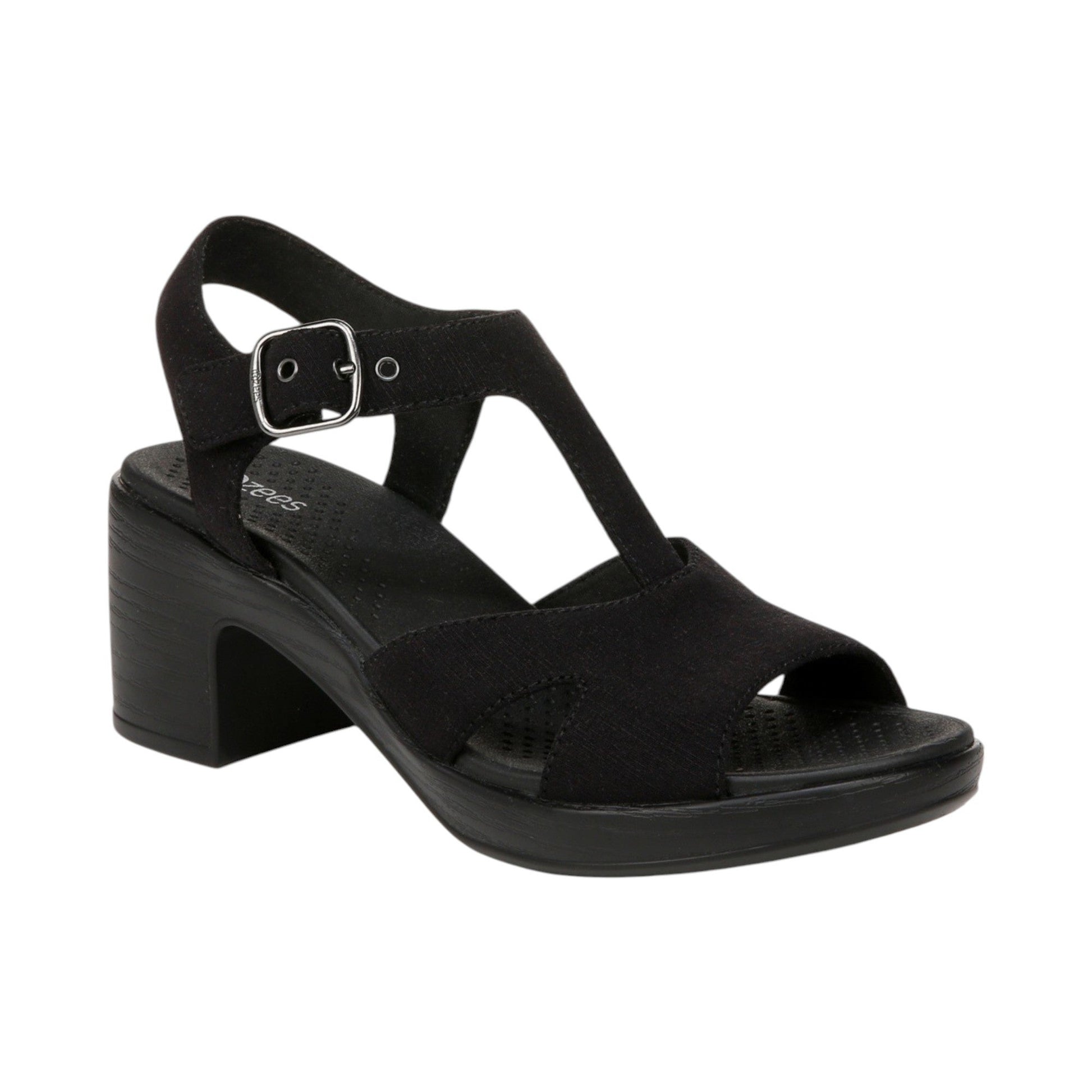 Women's Ribbed Sandals,Black