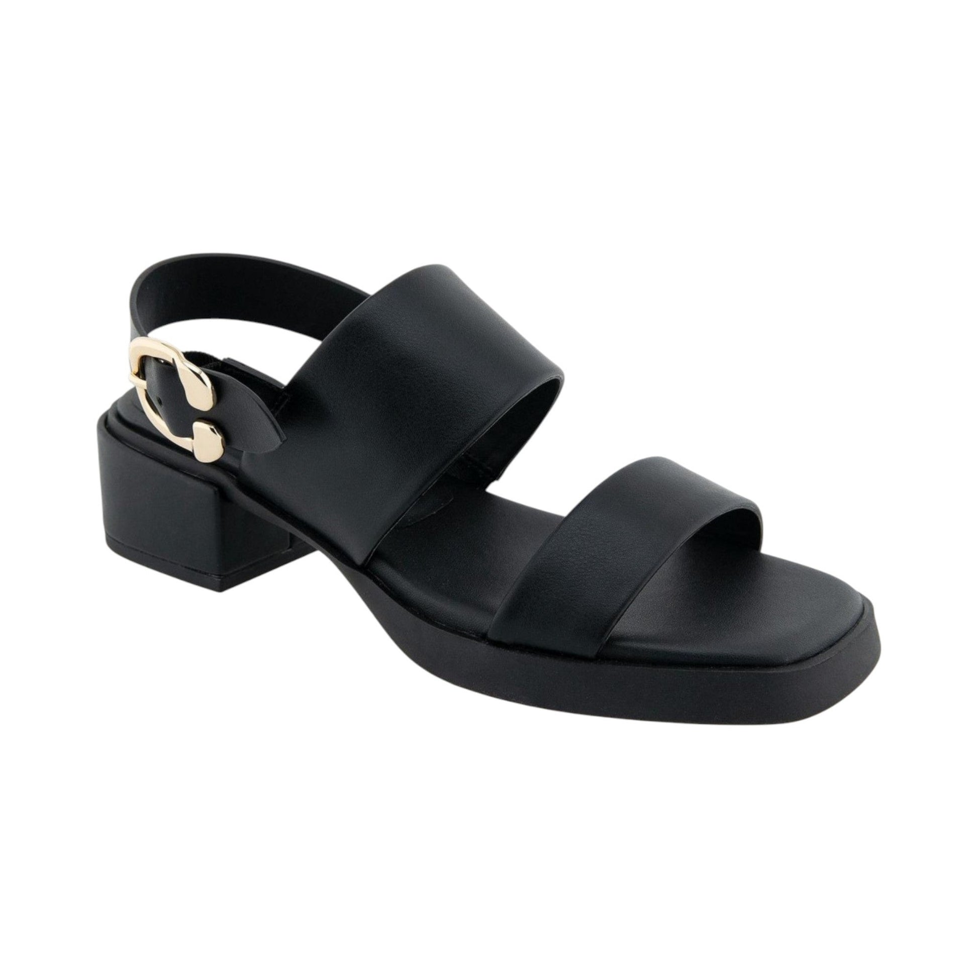 Women's Ribbed Sandals,Black