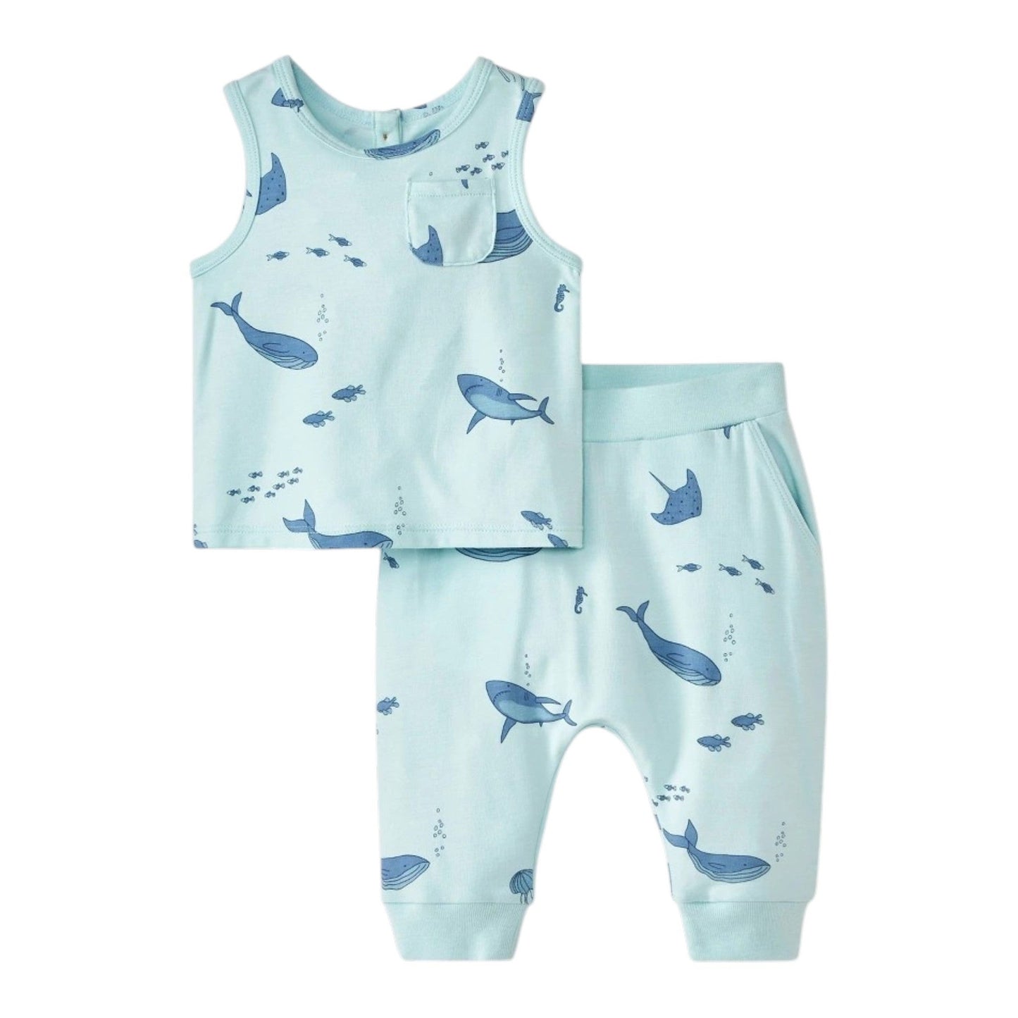 Kids Boy's Printed Set 2Pieces,Light Blue