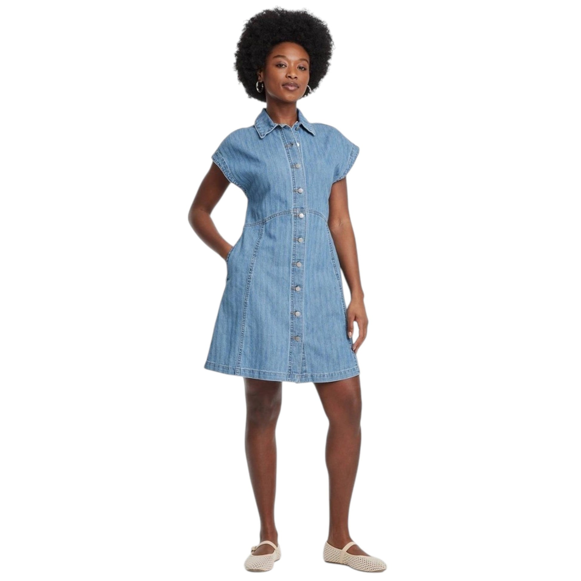 Women's Plain Jeans Dress,Blue