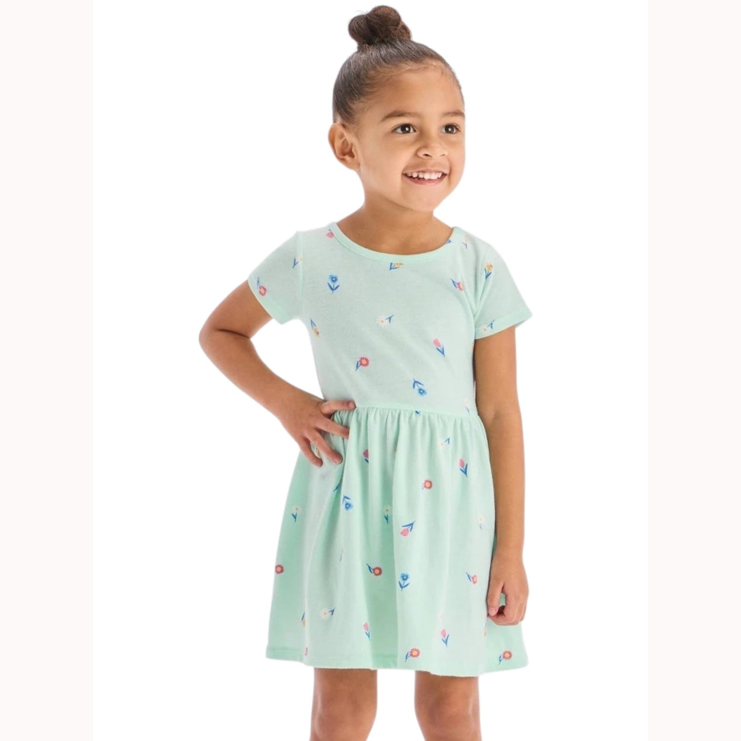 Kids Girl's Printed Dress,Aqua