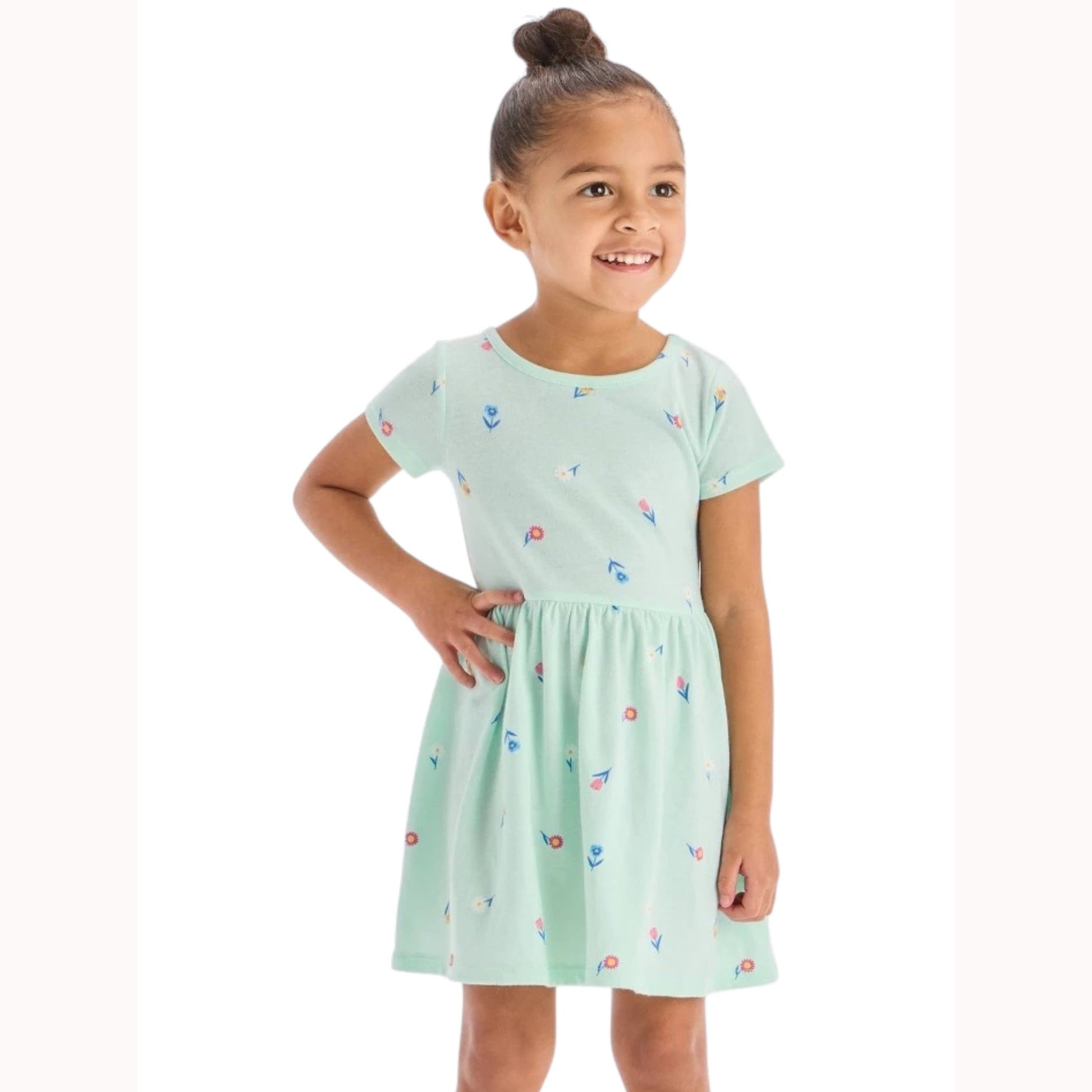 Kids Girl's Printed Dress,Aqua