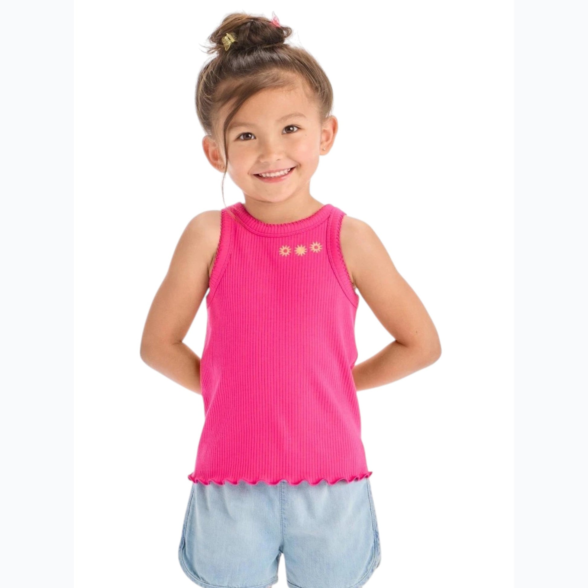 Kids Girl's Ribbed Top,Pink