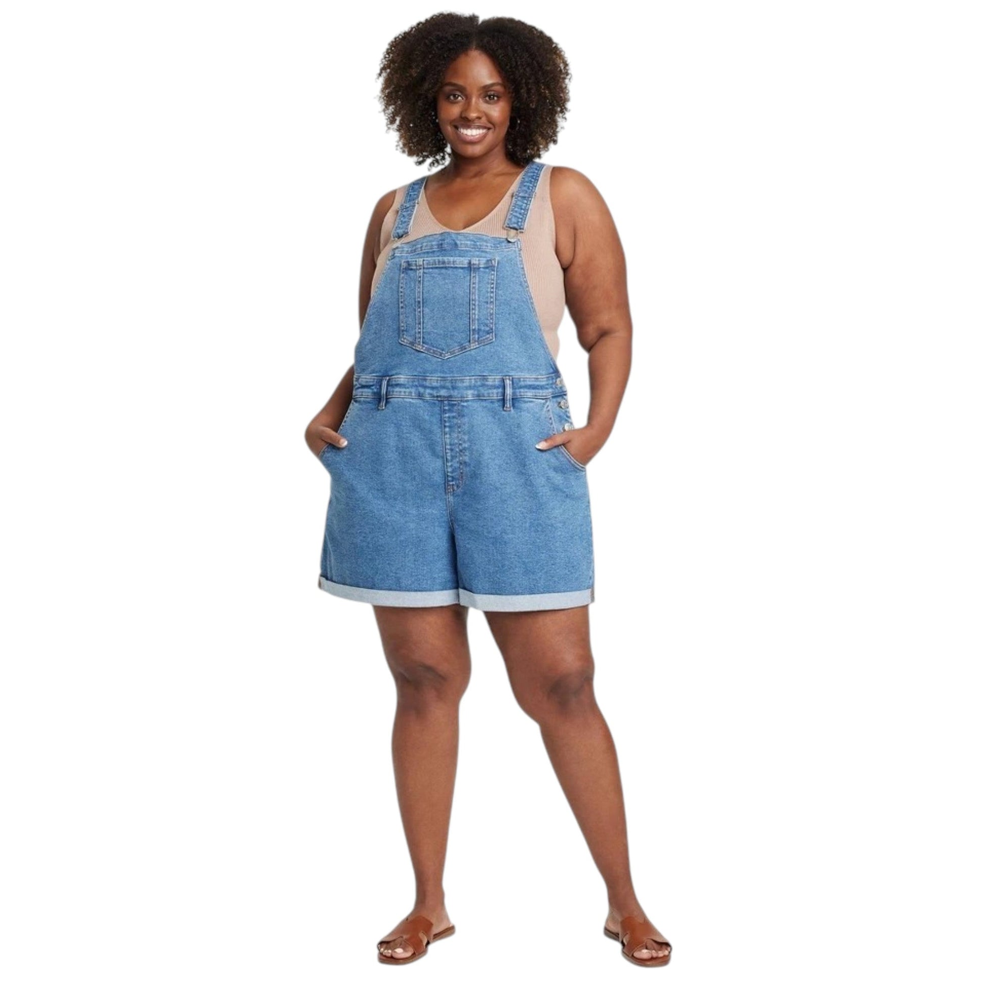 Women's Plain Jeans Short Jumpsuit,Blue