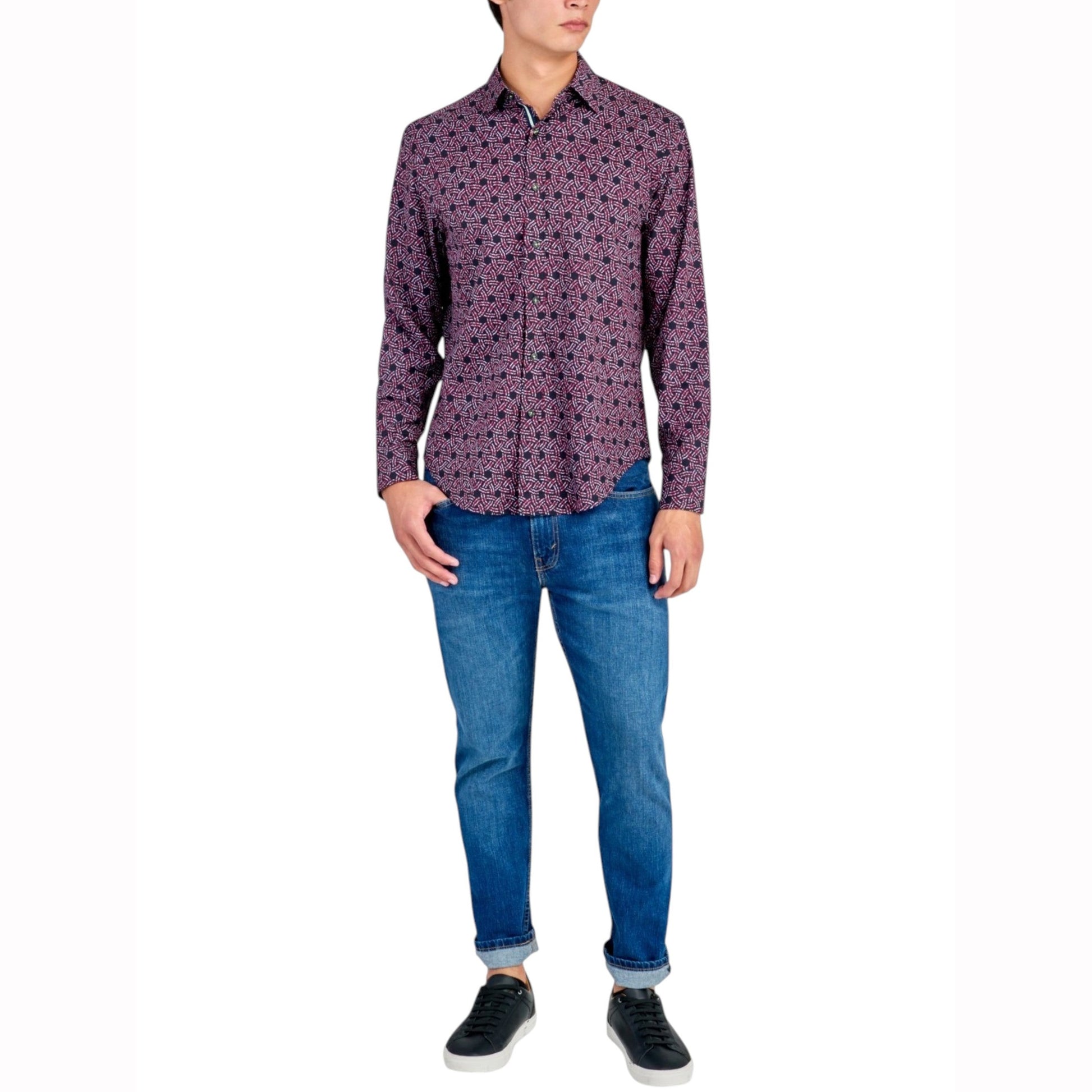 Men's Printed Dress Shirt,Multi