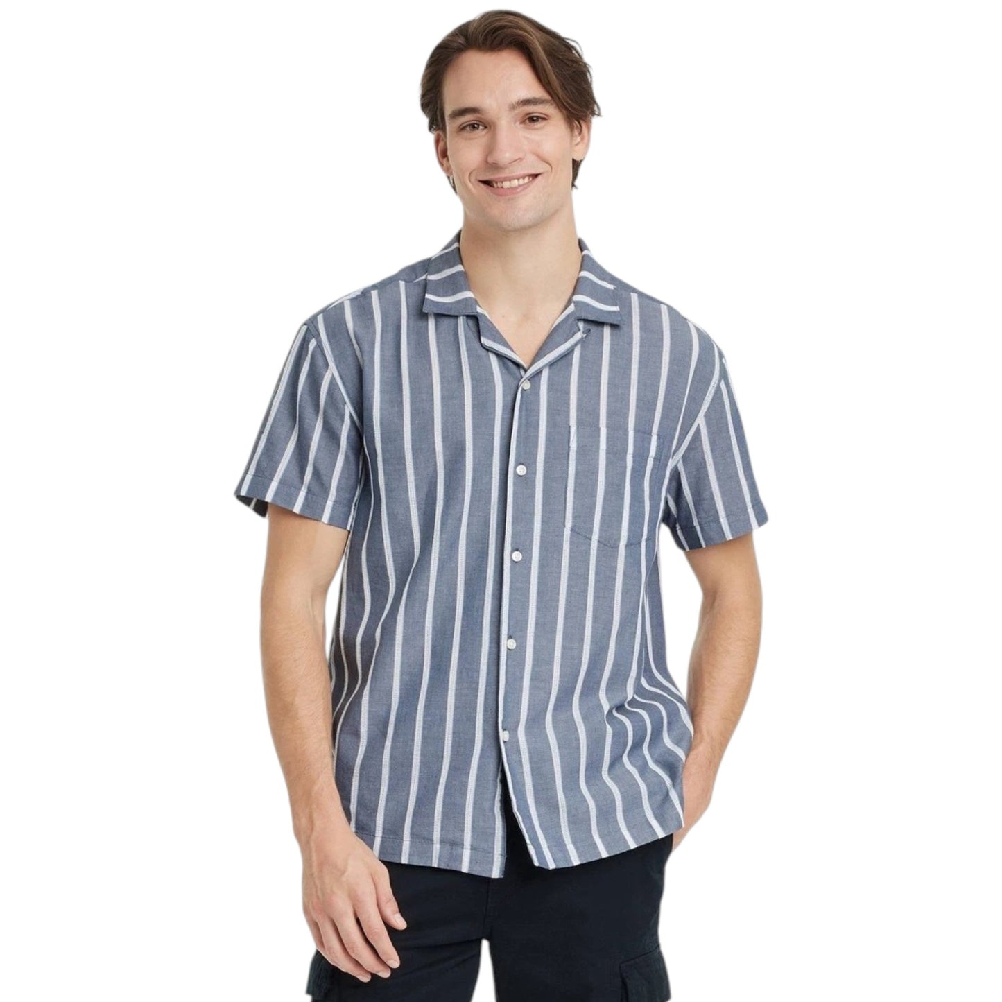 Men's Stripped Dress Shirt,Grey