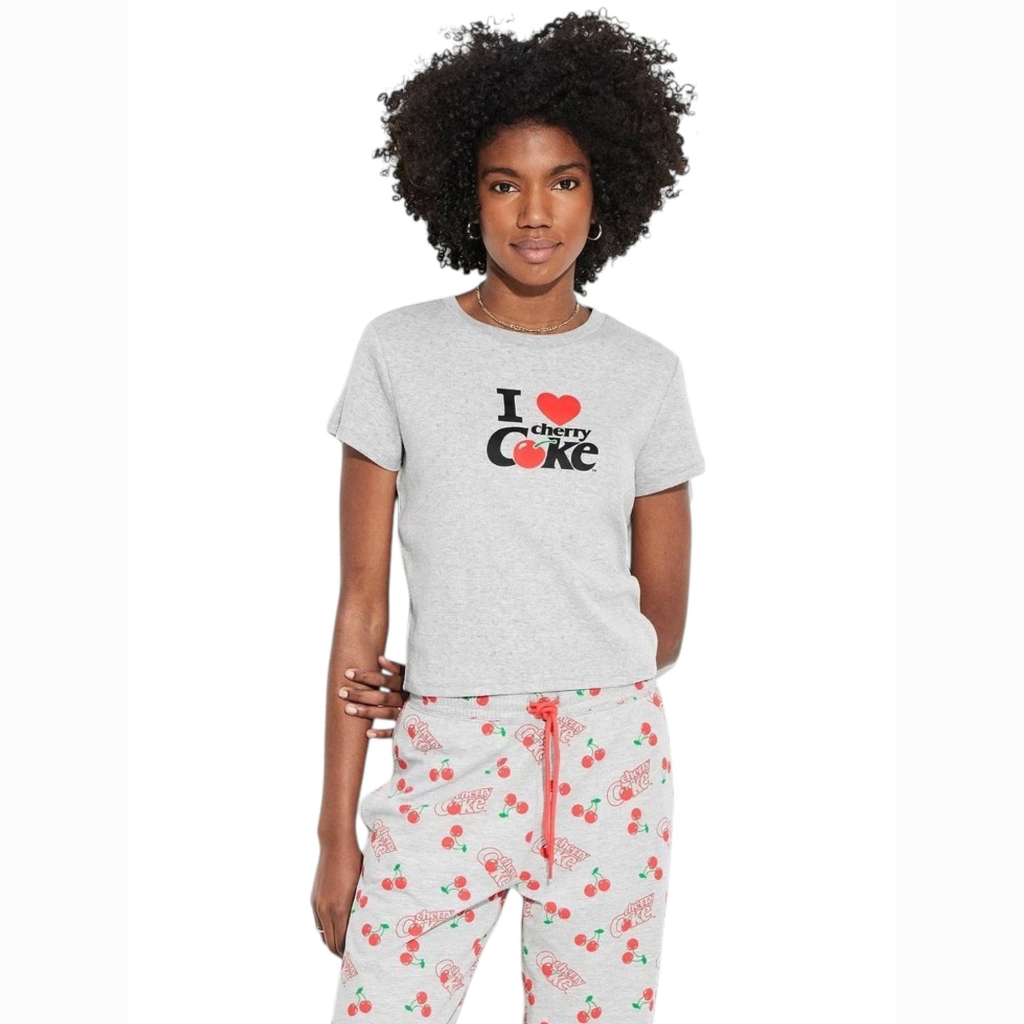 Women's Printed Open Textured Sleepwear Top,Grey