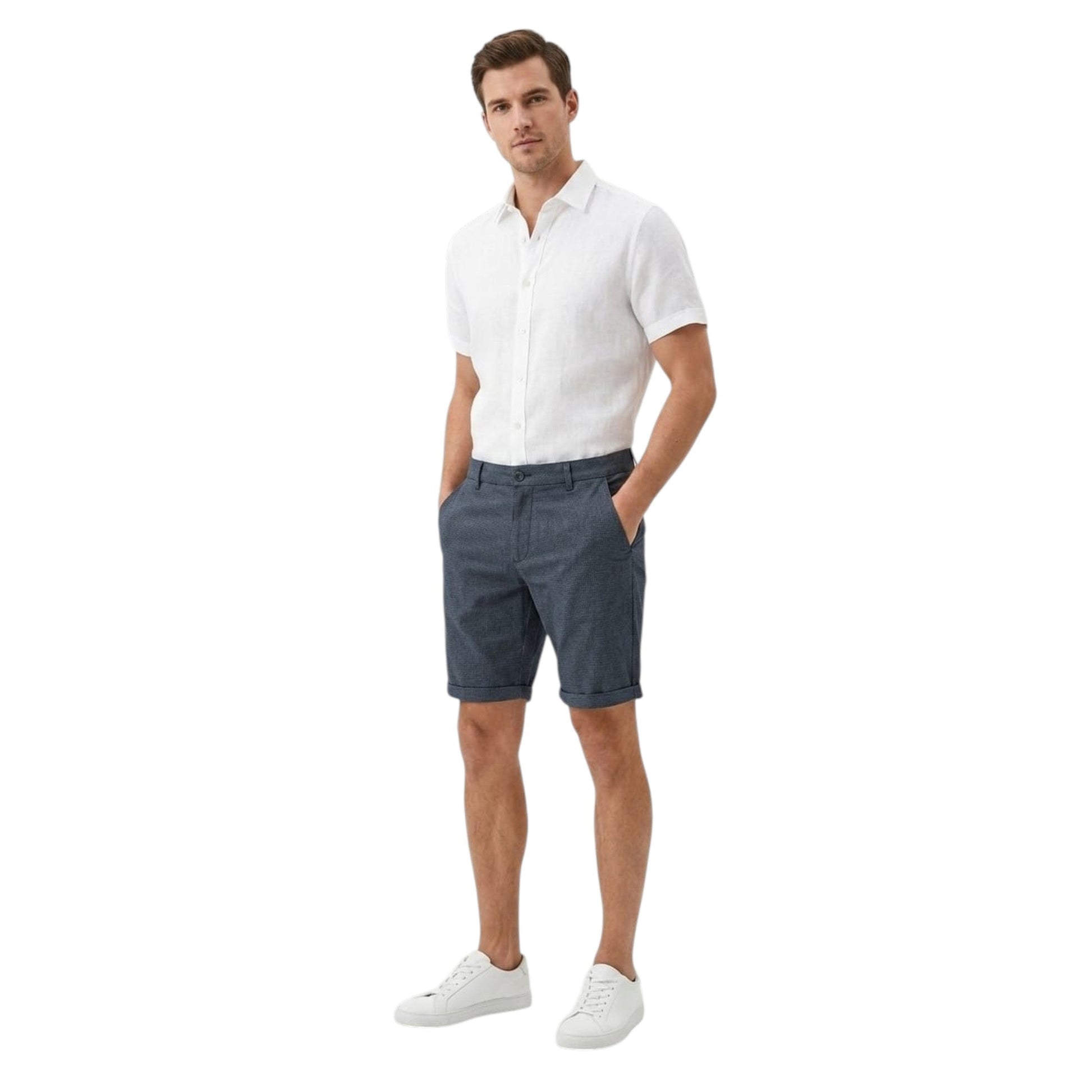 Men's Textured Short,Navy