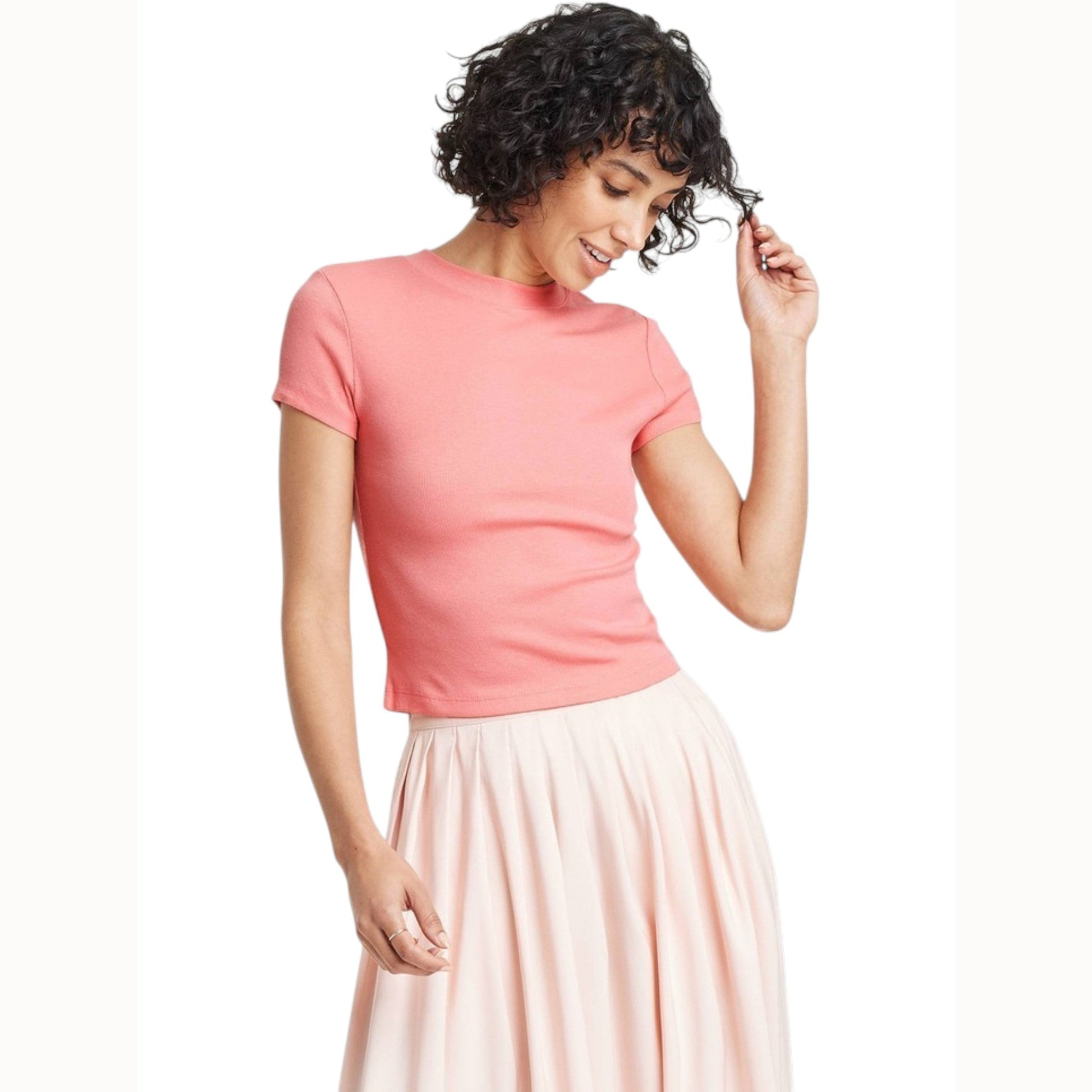 Women's Ribbed Top,Pink